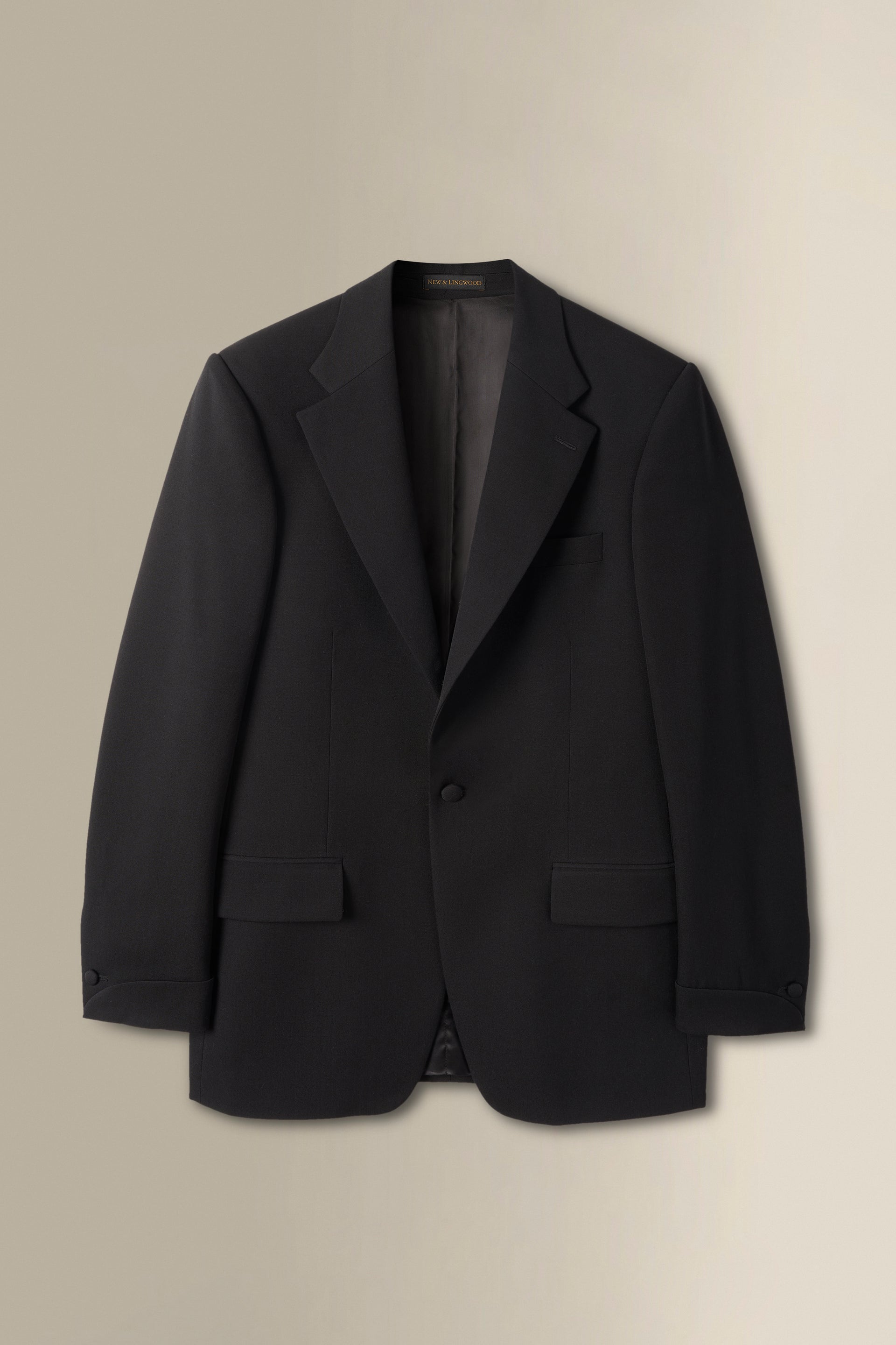 Black Single Breasted Barathea Evening Jacket