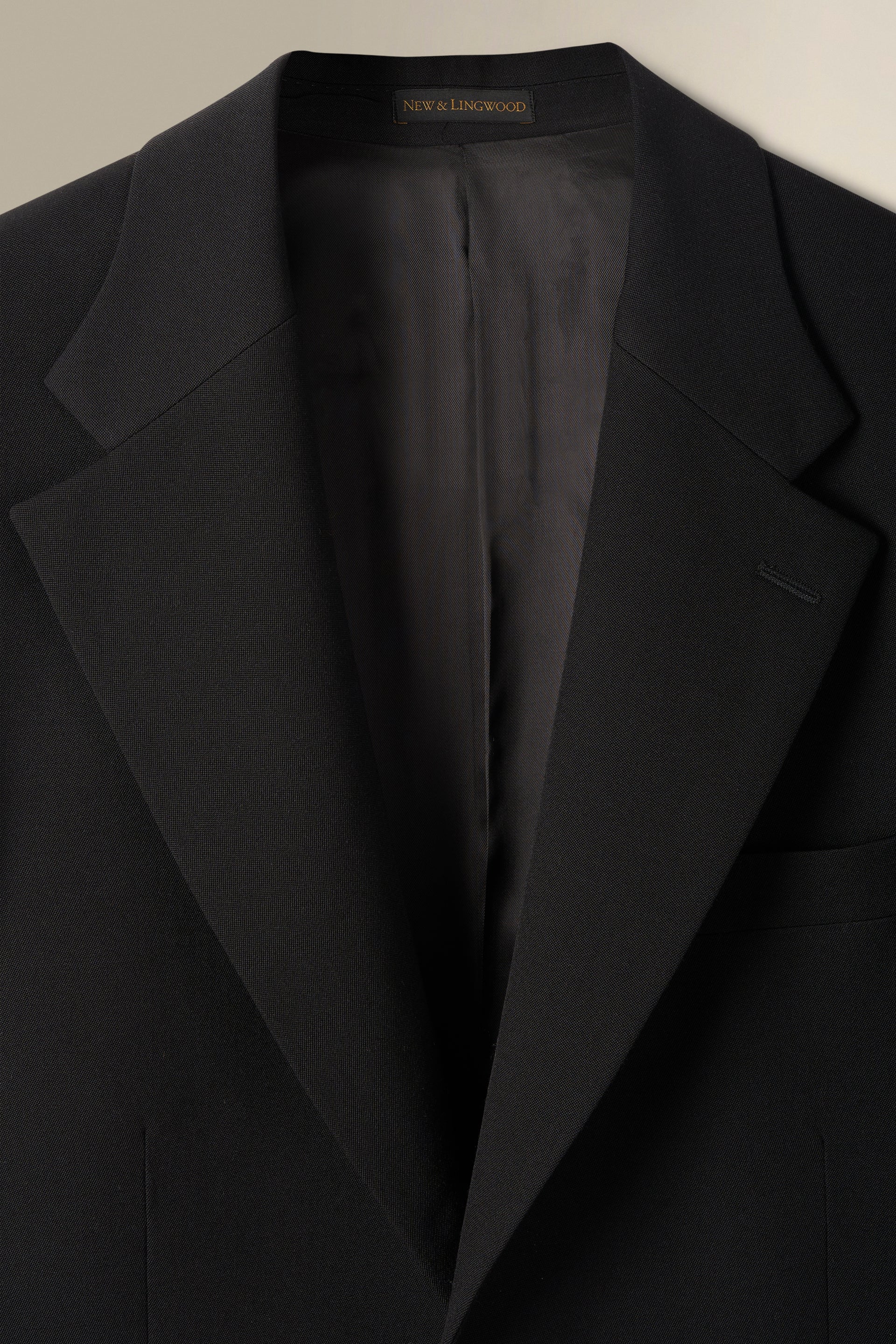 Black Single Breasted Barathea Evening Jacket