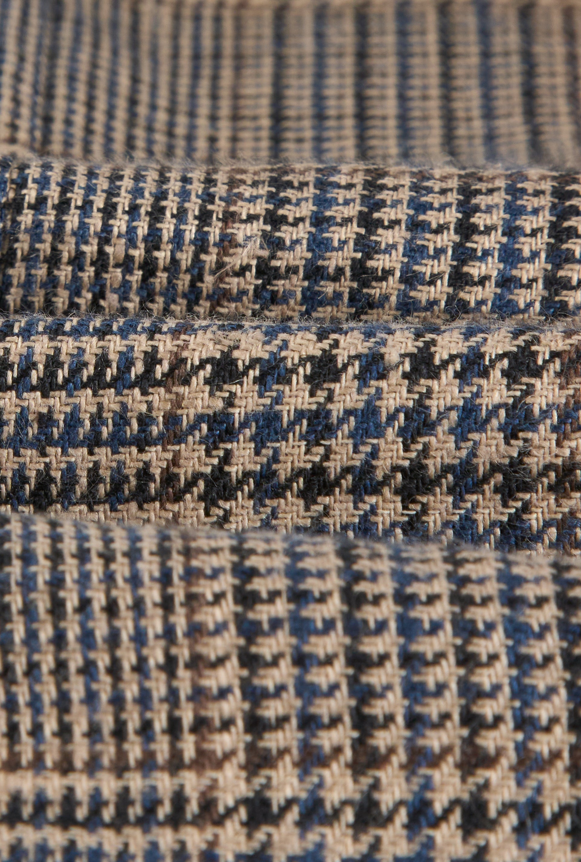 Brown & Blue Glen Check Double Breasted Linen Jacket