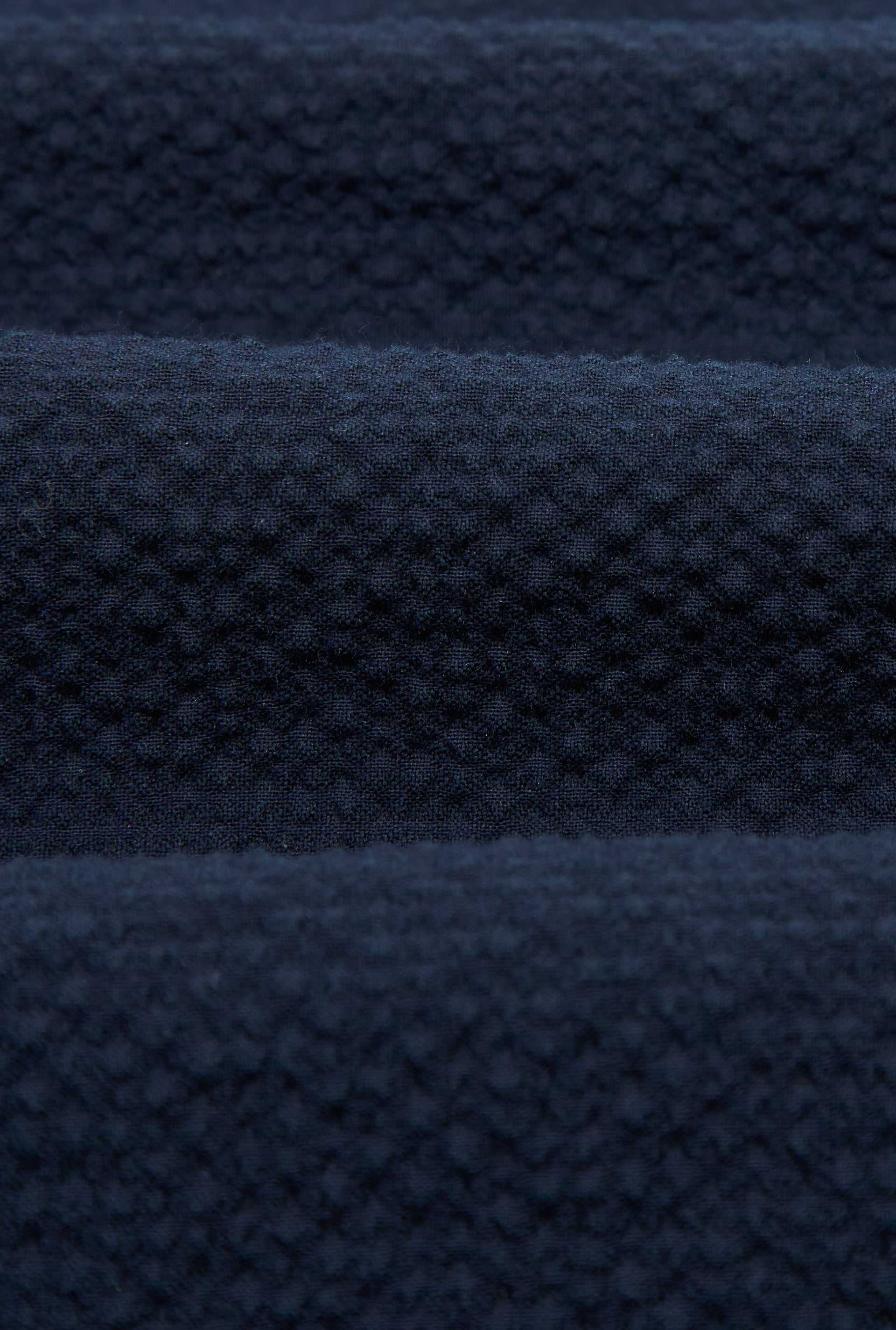 Navy Flat Front Seersucker Trousers