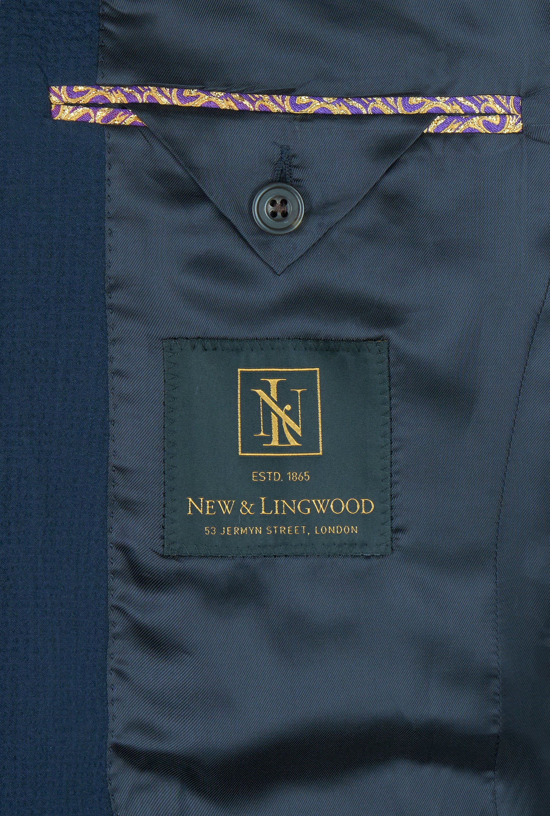 Navy Single Breasted Seersucker Jacket