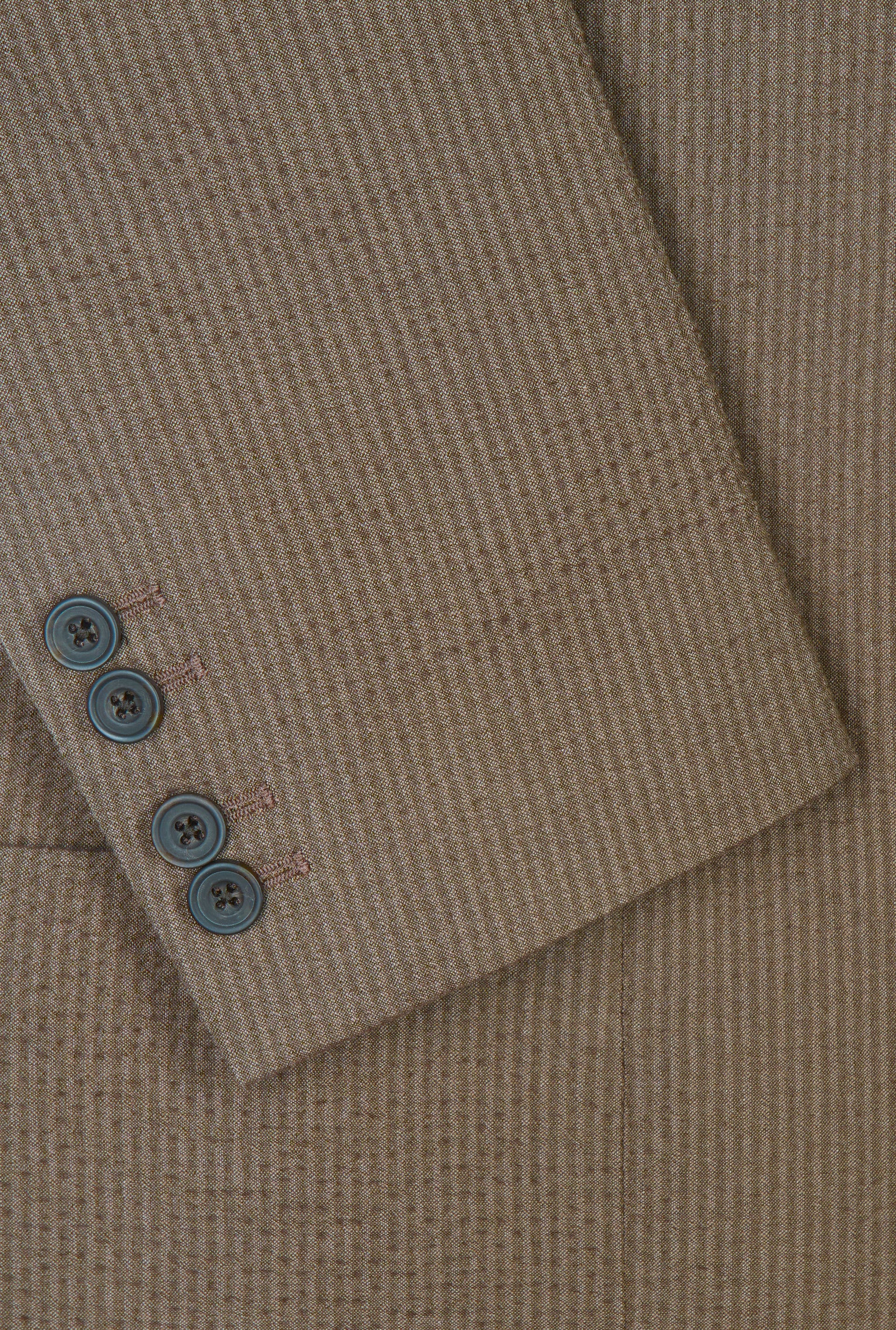 Brown Single Breasted Seersucker Jacket