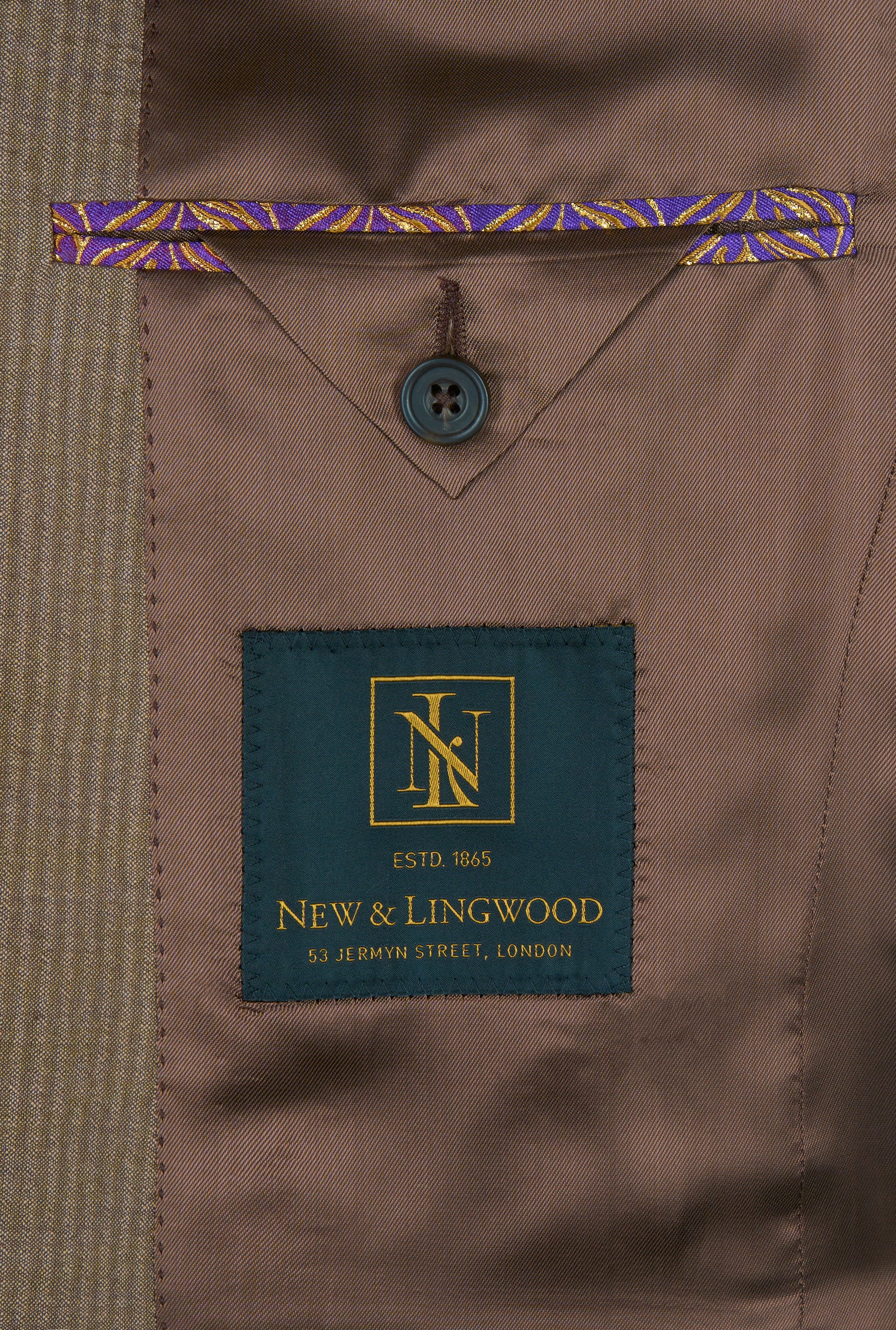 Brown Single Breasted Seersucker Jacket