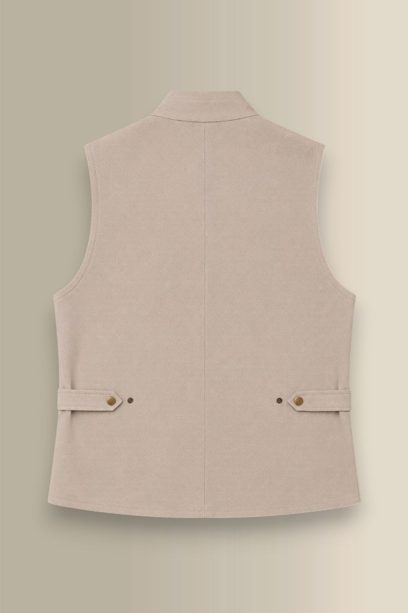 Sand Linen Twill Gilet