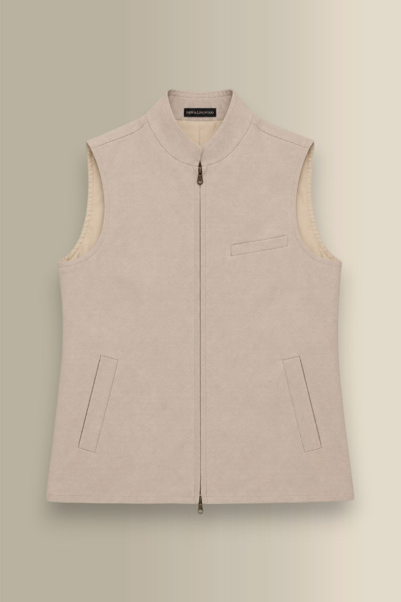 Sand Linen Twill Gilet