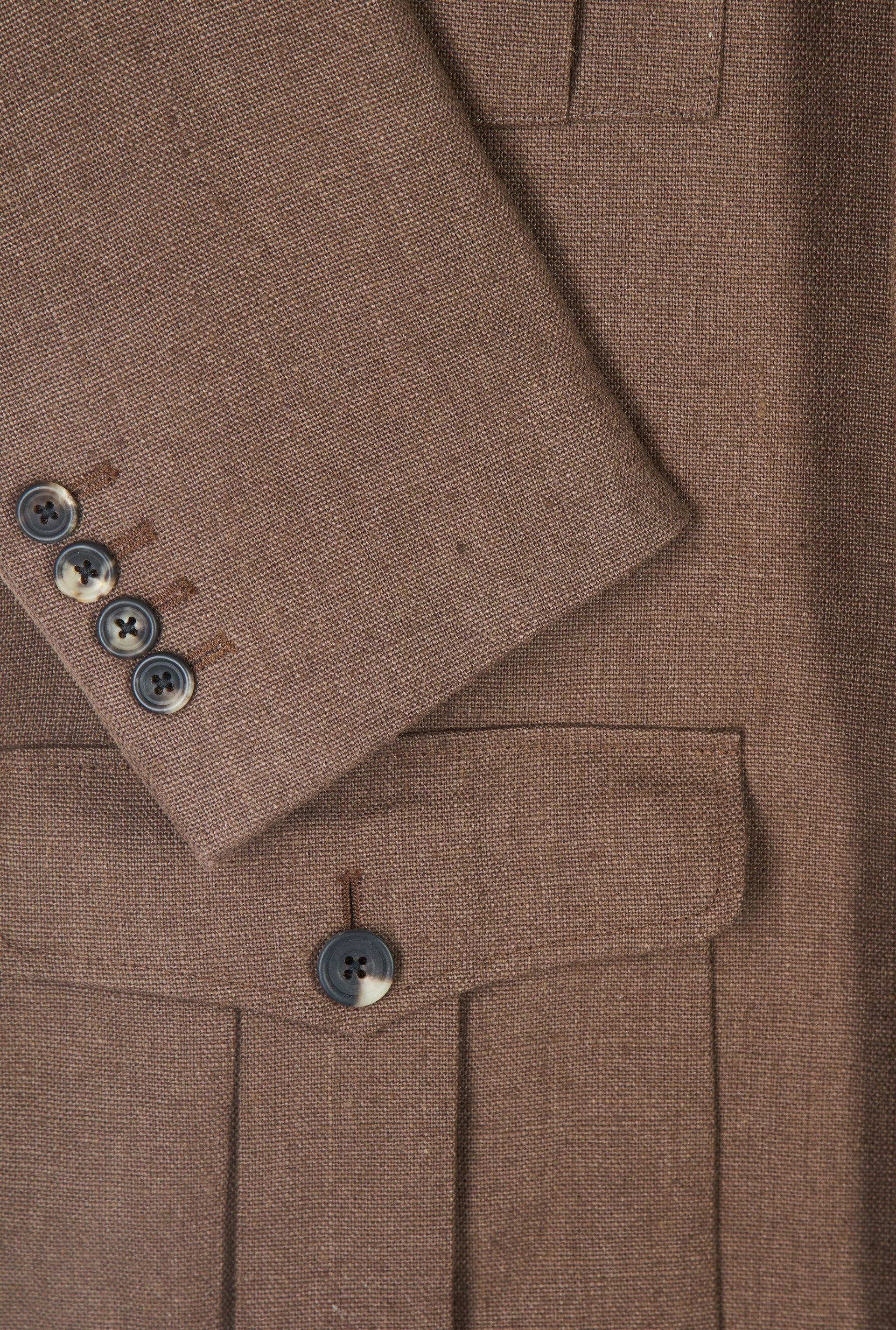 Brown Linen Safari Jacket