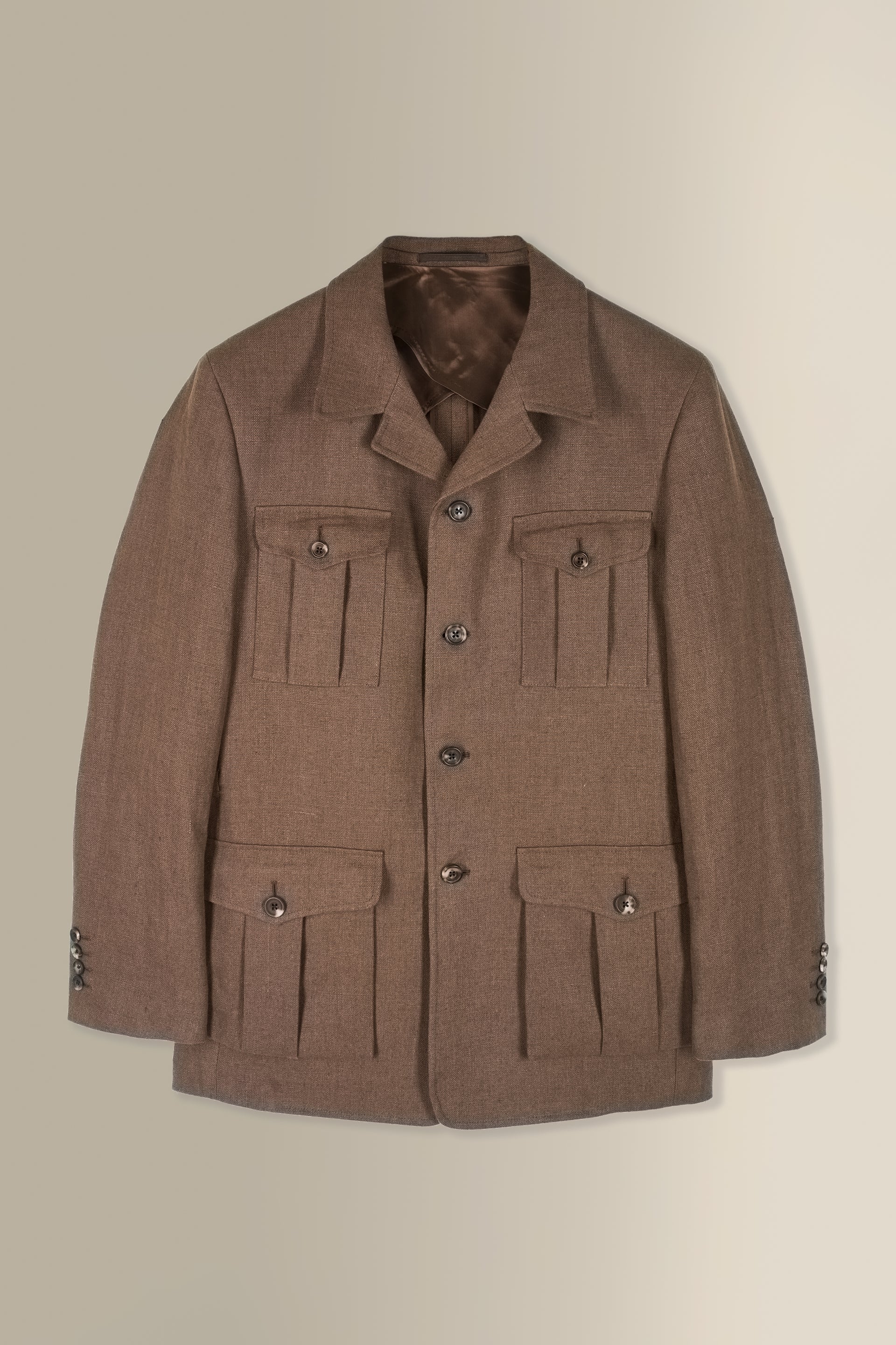 Brown Linen Safari Jacket