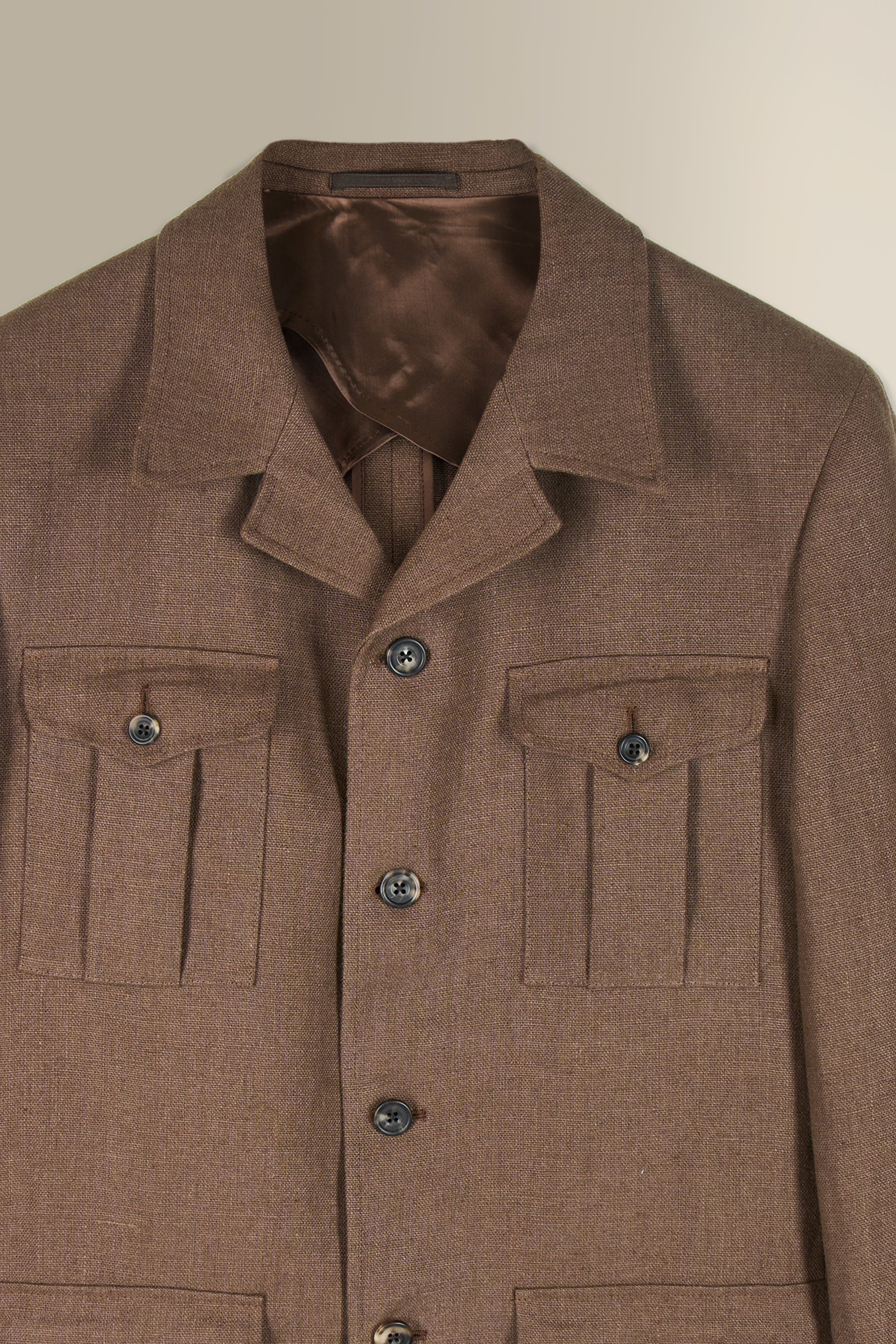 Brown Linen Safari Jacket
