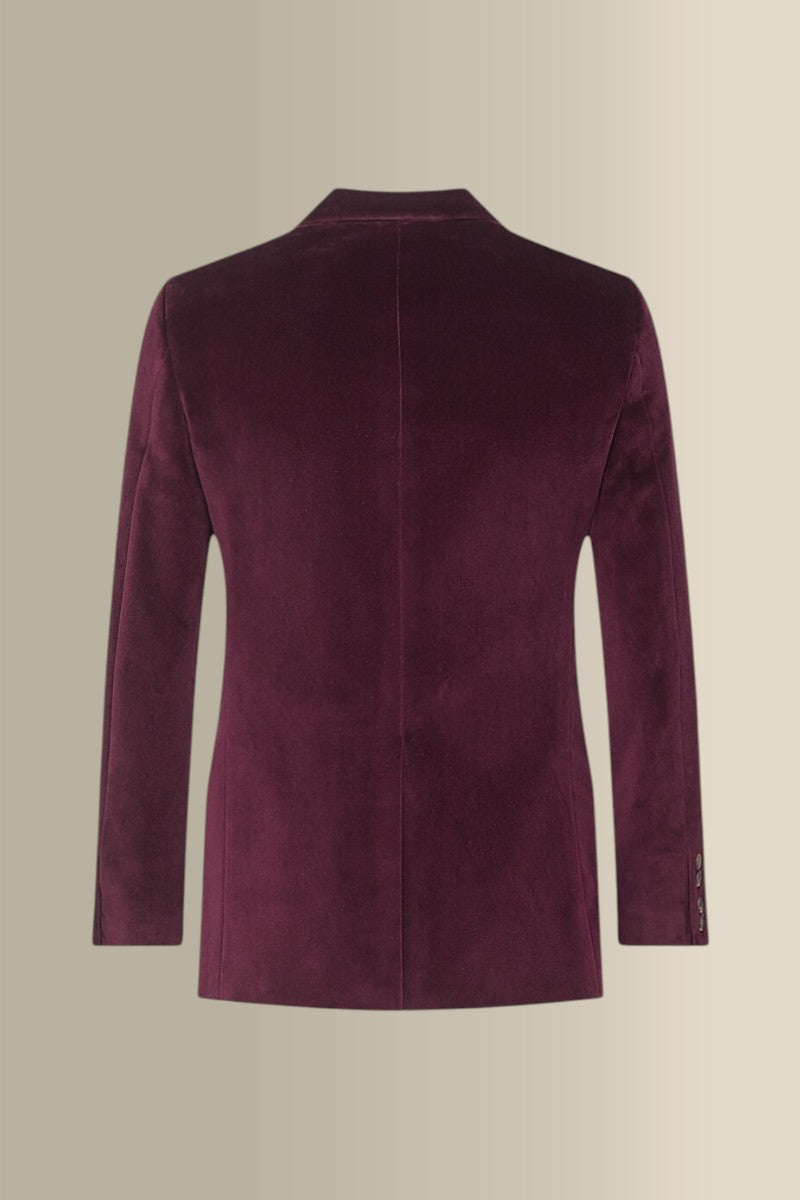 Wine Peak Lapel Single Breasted Velvet Evening Jacket
