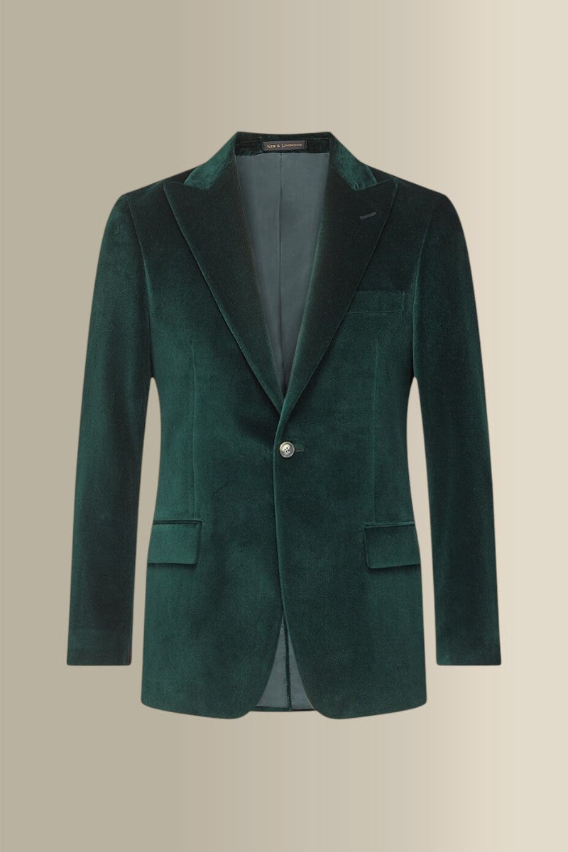 Green Peak Lapel Single Breasted Velvet Evening Jacket