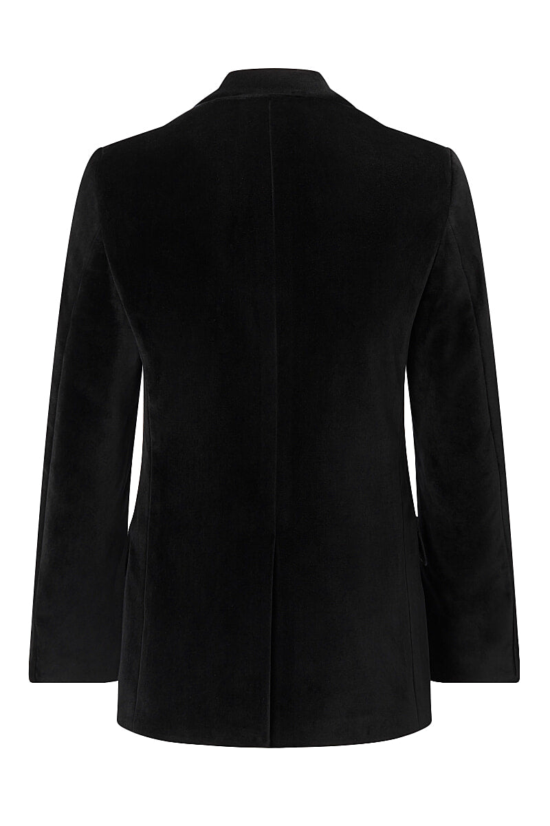 Black Peak Lapel Single Breasted Velvet Evening Jacket