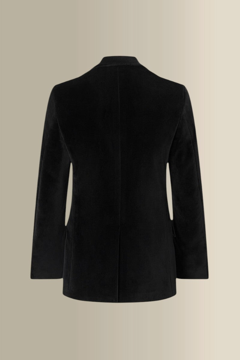 Black Peak Lapel Single Breasted Velvet Evening Jacket