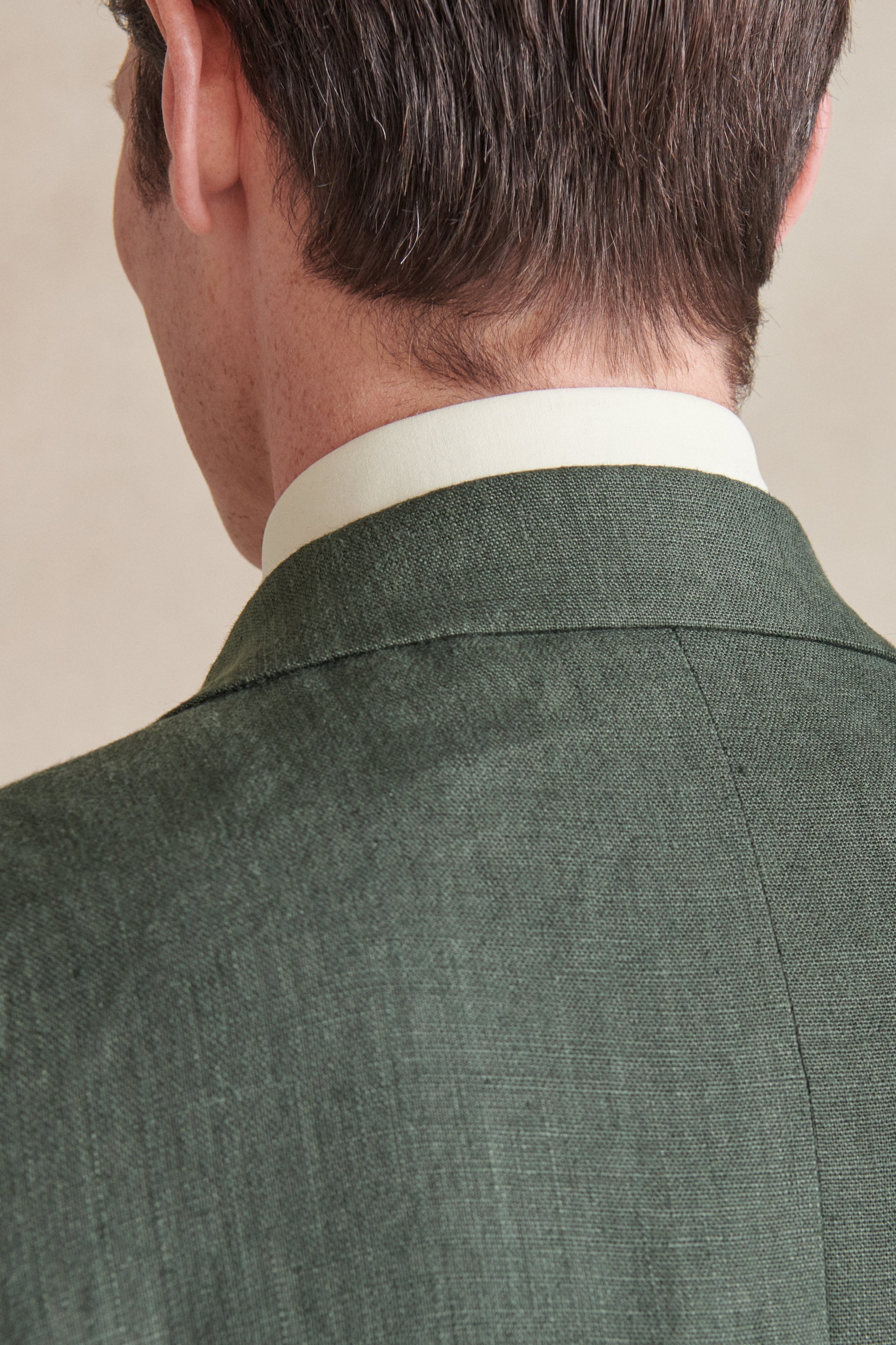 Green Double Breasted Linen Jacket