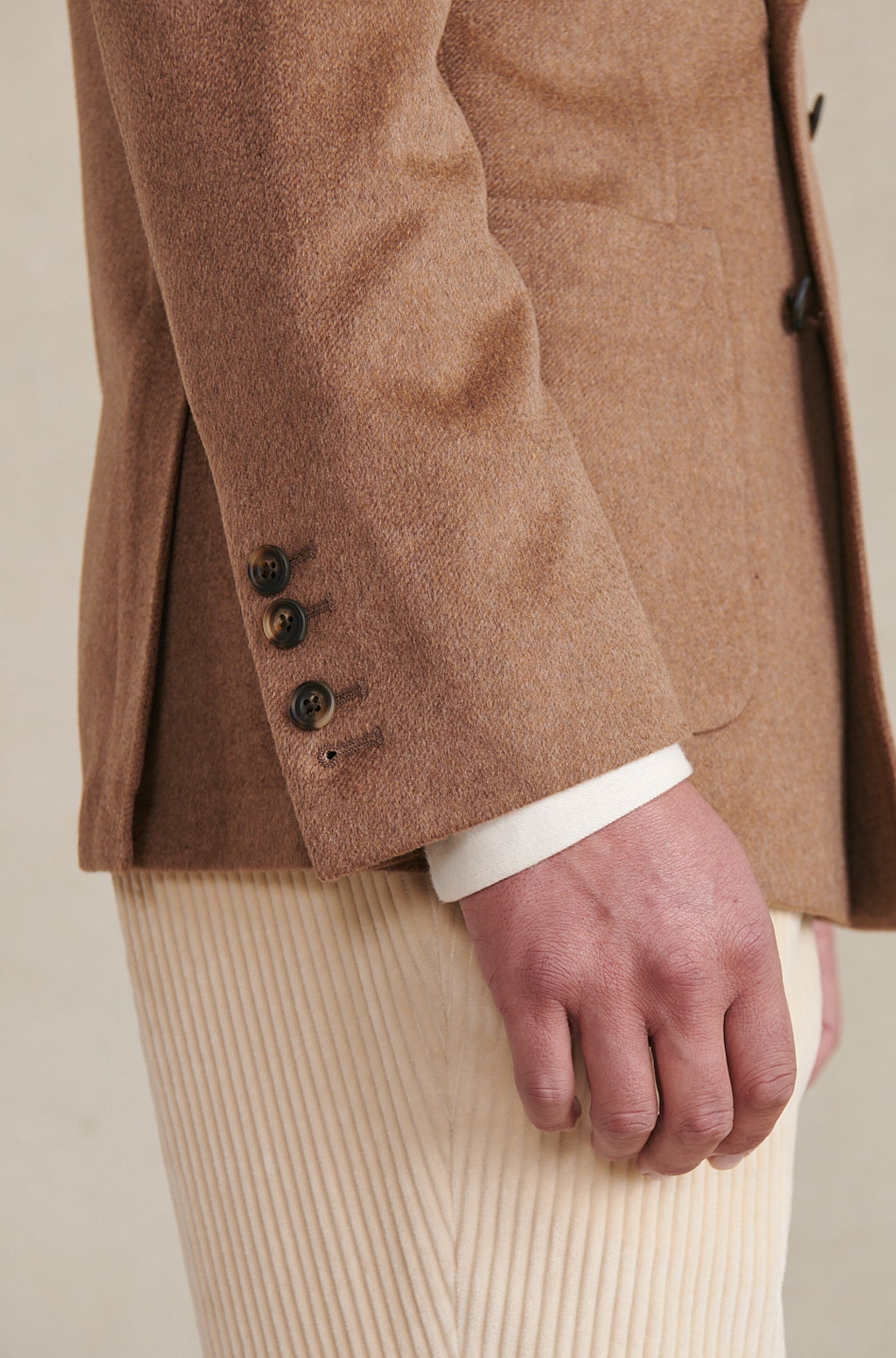 Camel Double Breasted Cashmere Jacket