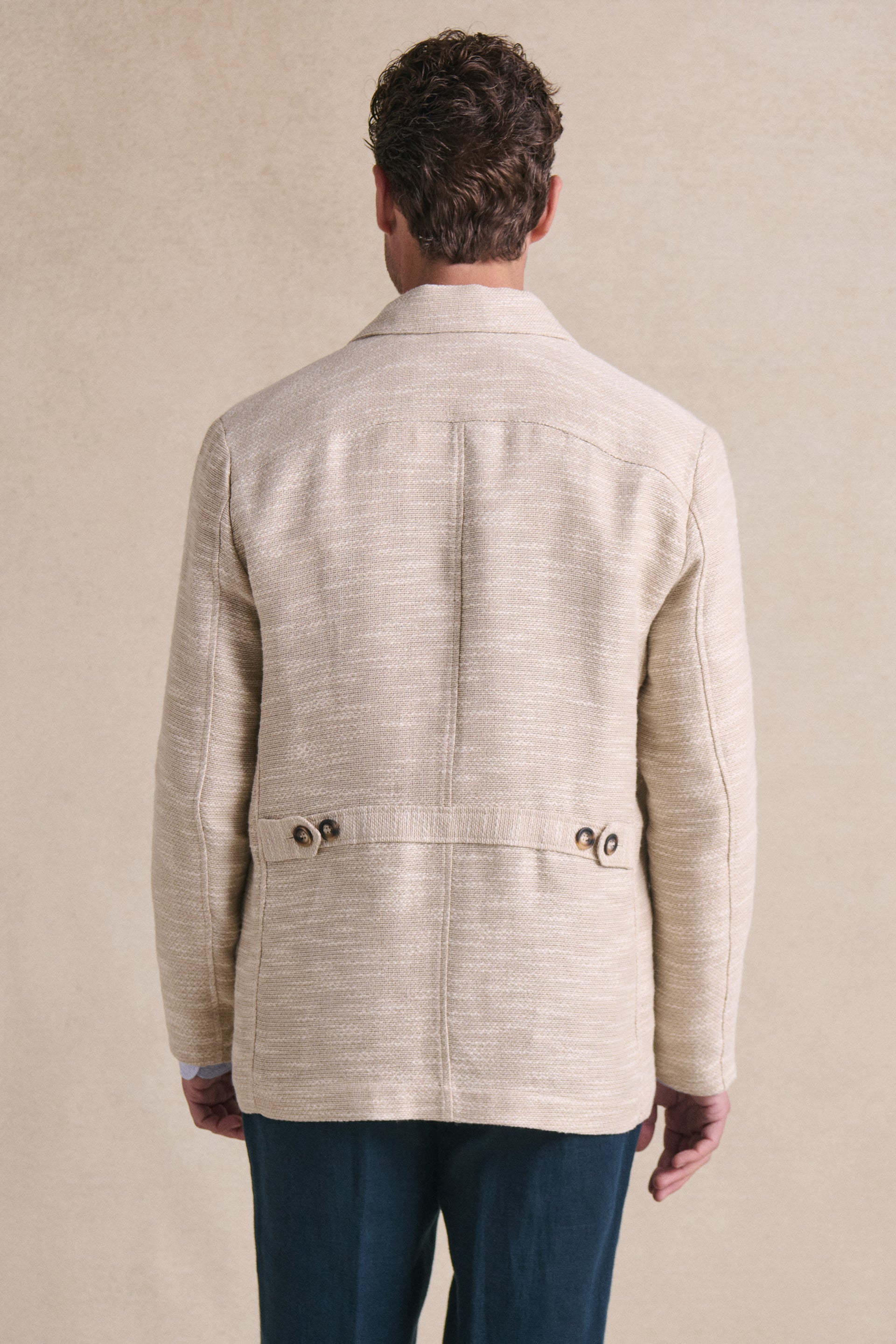 Ivory Linen Carpenter Jacket