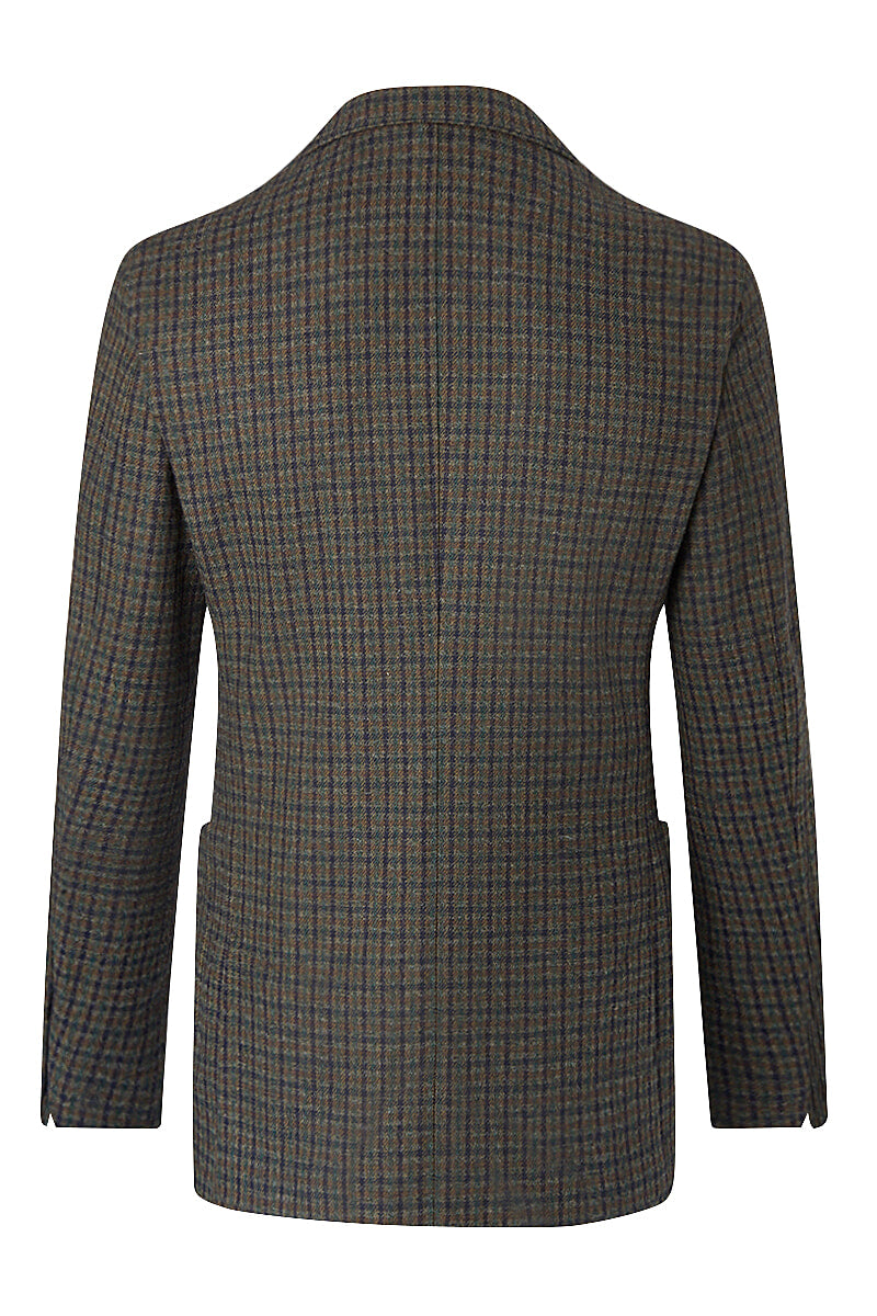 Green & Brown Club Check 5 Button Jacket