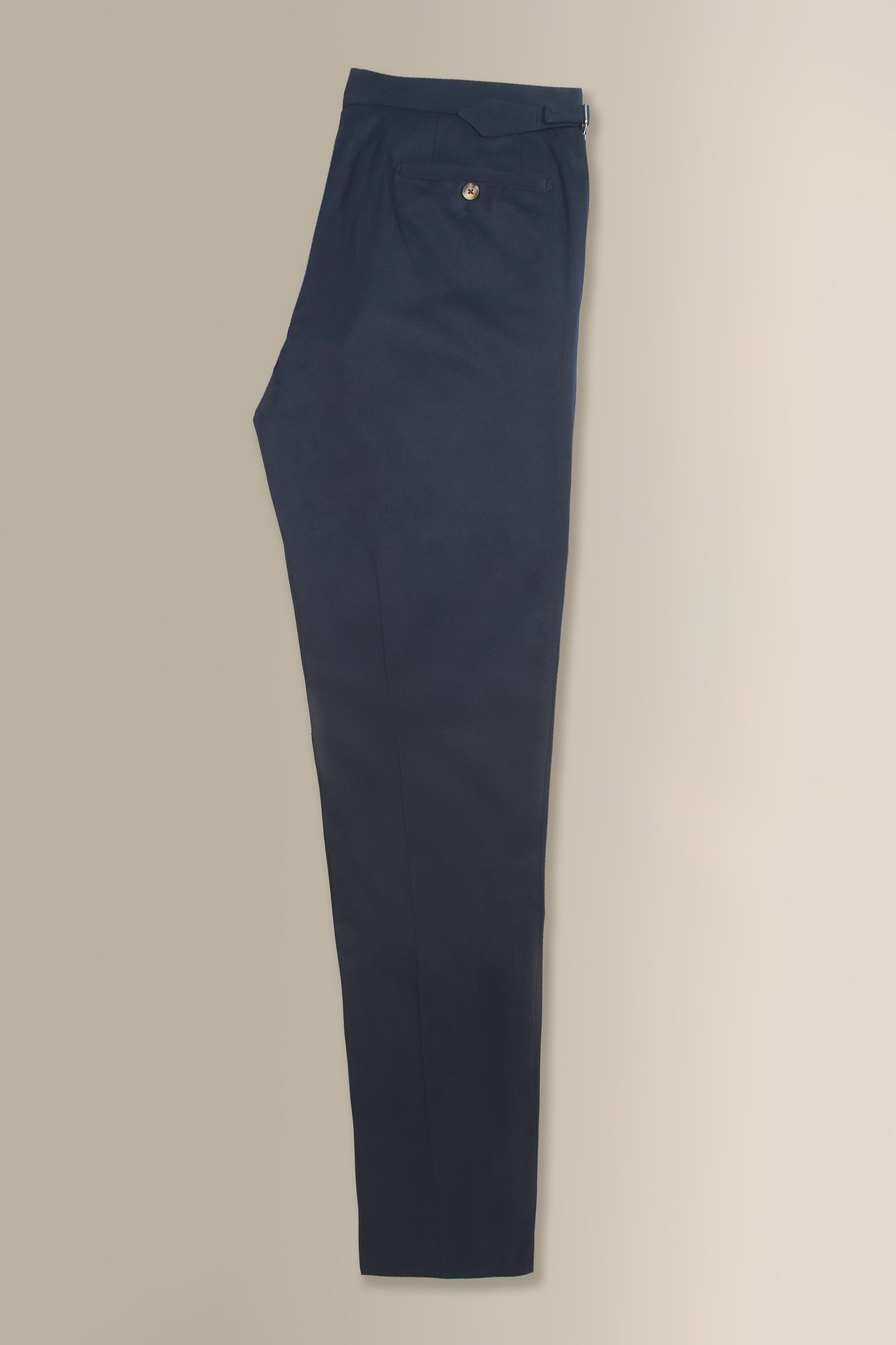 Navy Flat Front Cotton Chinos