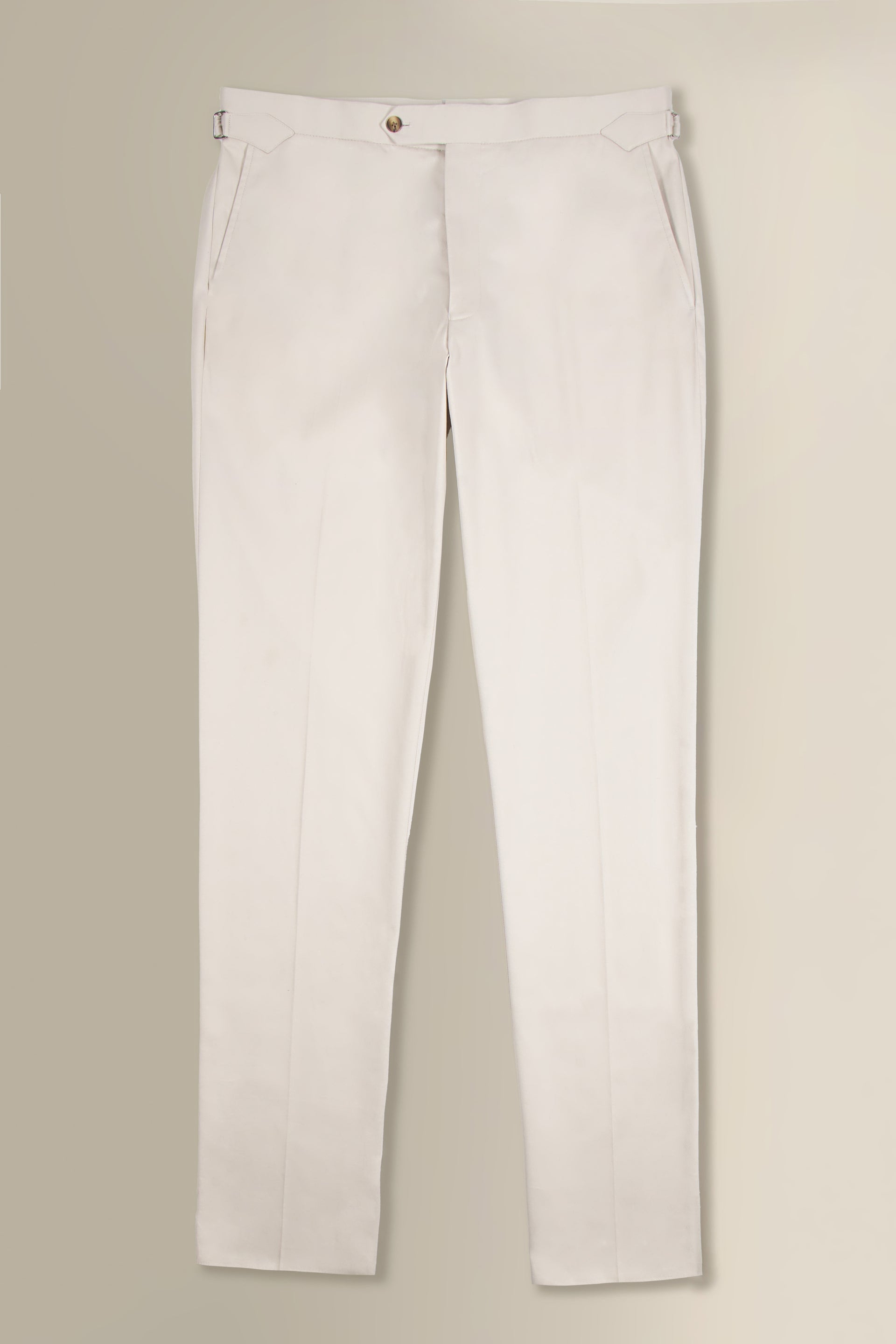 Stone Flat Front Cotton Chinos