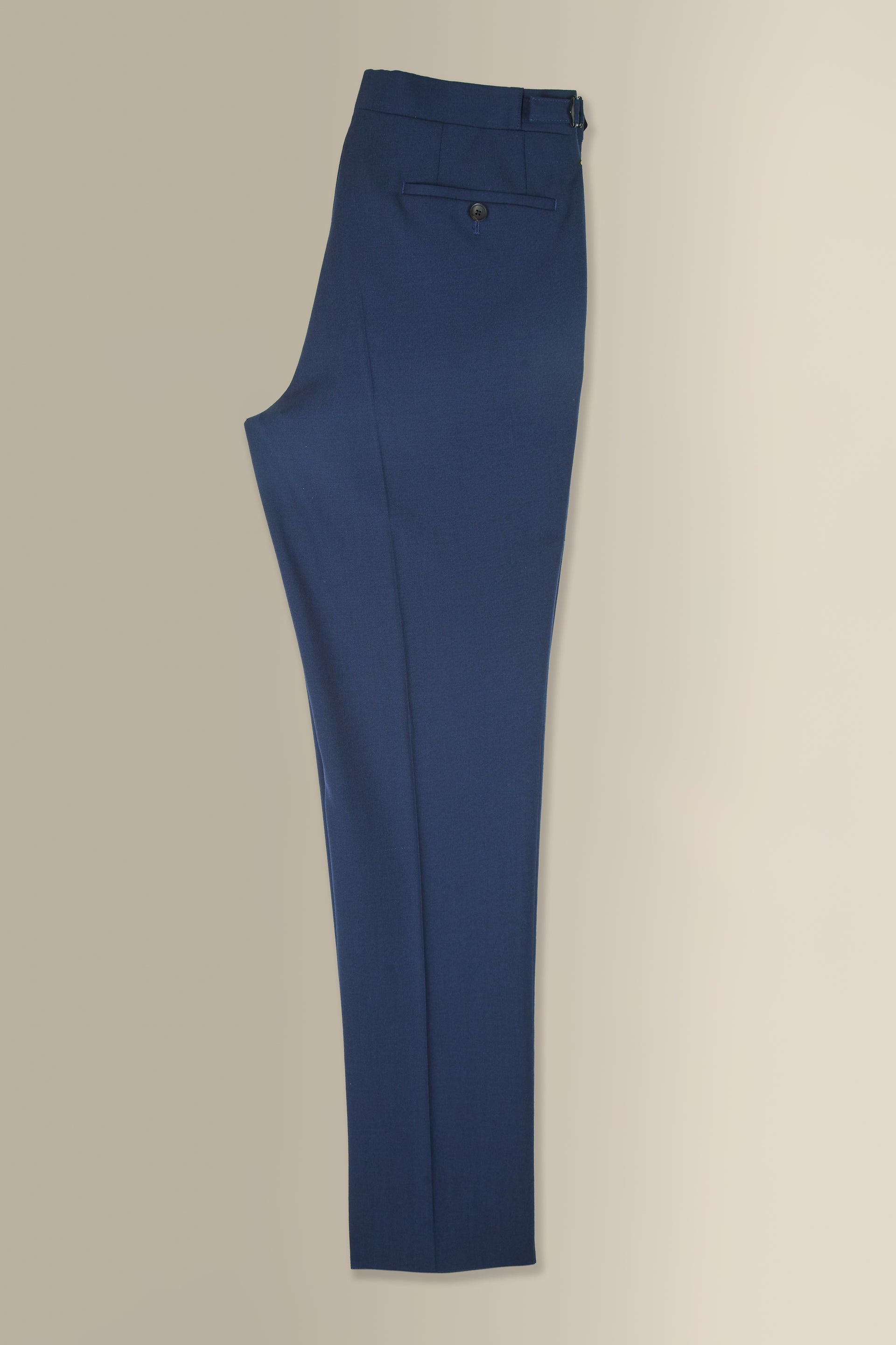 Navy Single Pleat Wool & Mohair Trousers