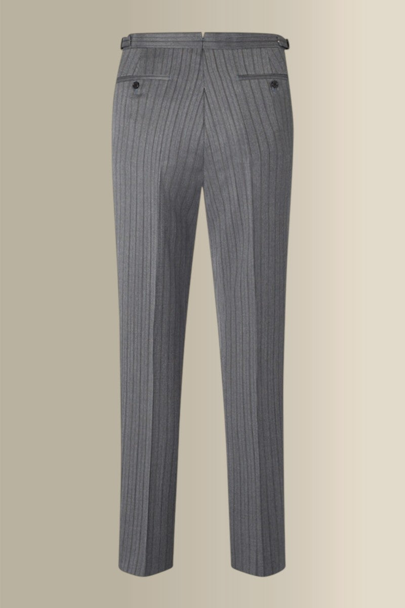 Grey & Black Stripe Single Pleat Lightweight Morning Trousers