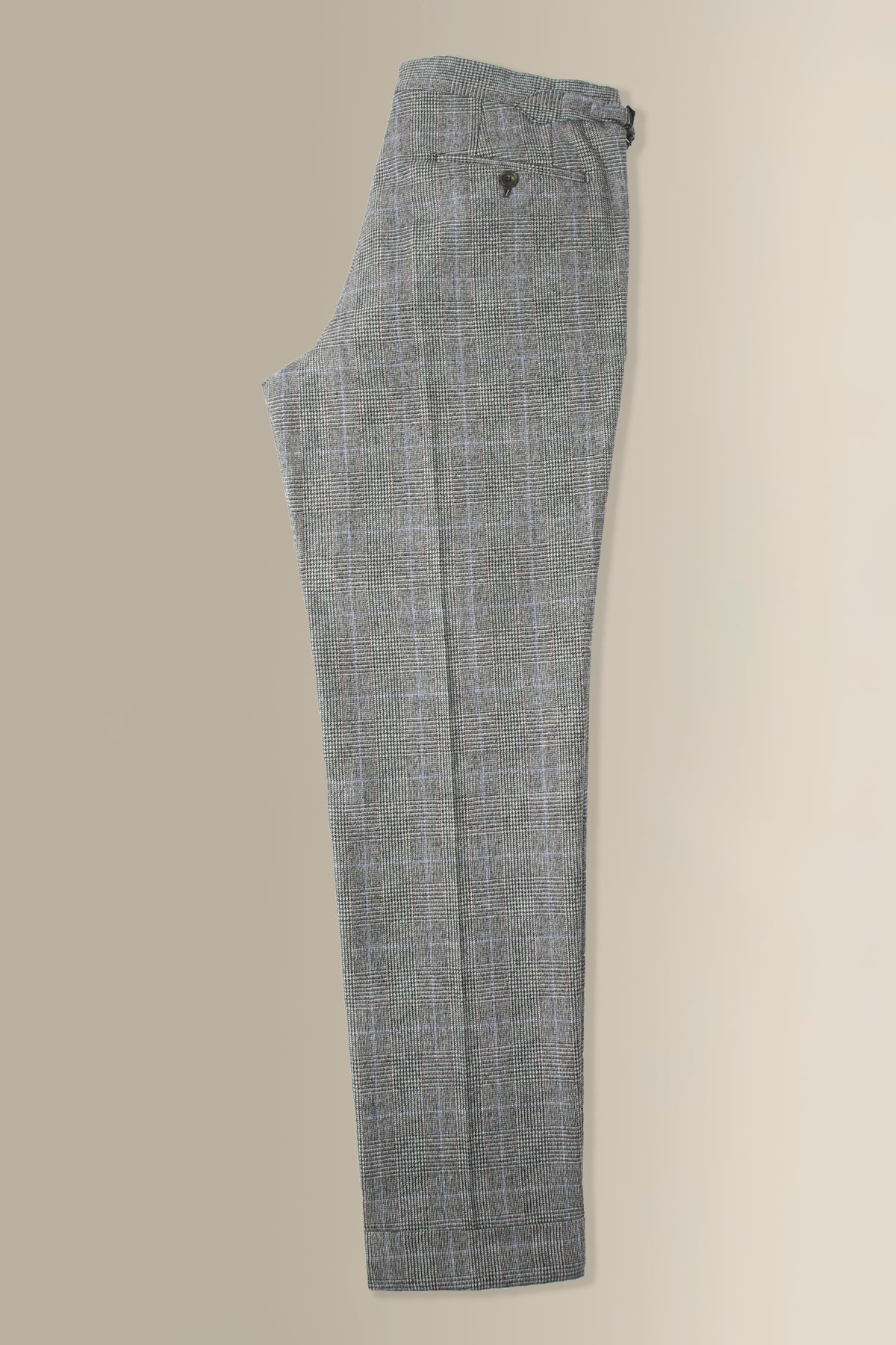 Grey Prince of Wales Check Single Pleat Trousers