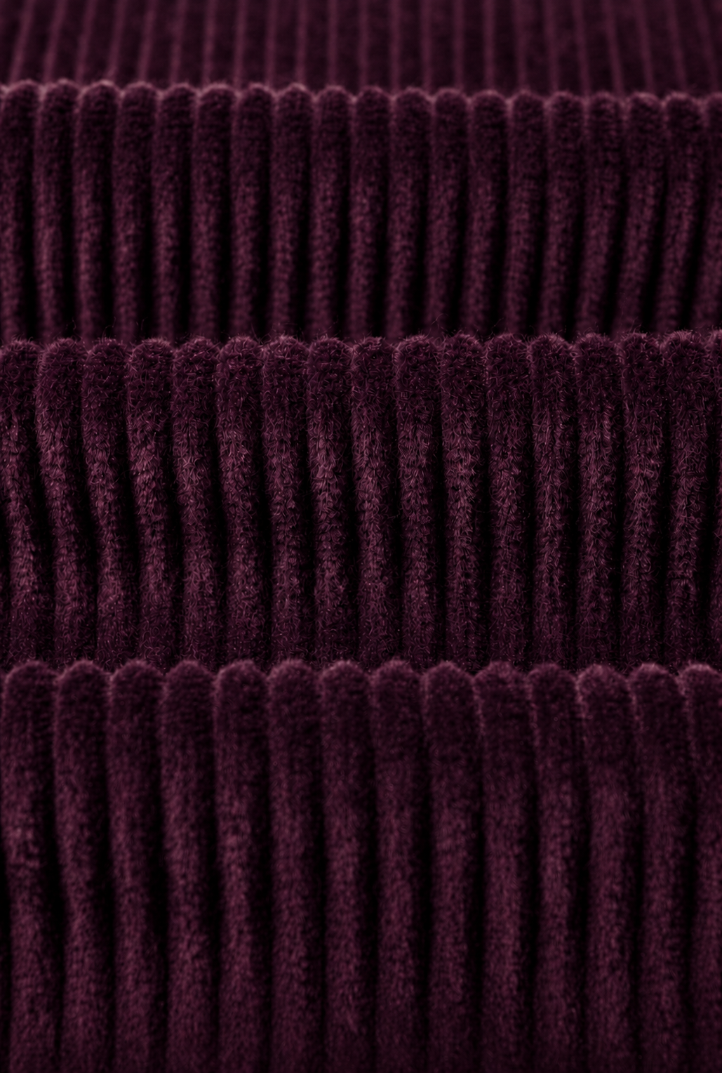 Plum Flat Front 5 Wale Corduroy Trousers