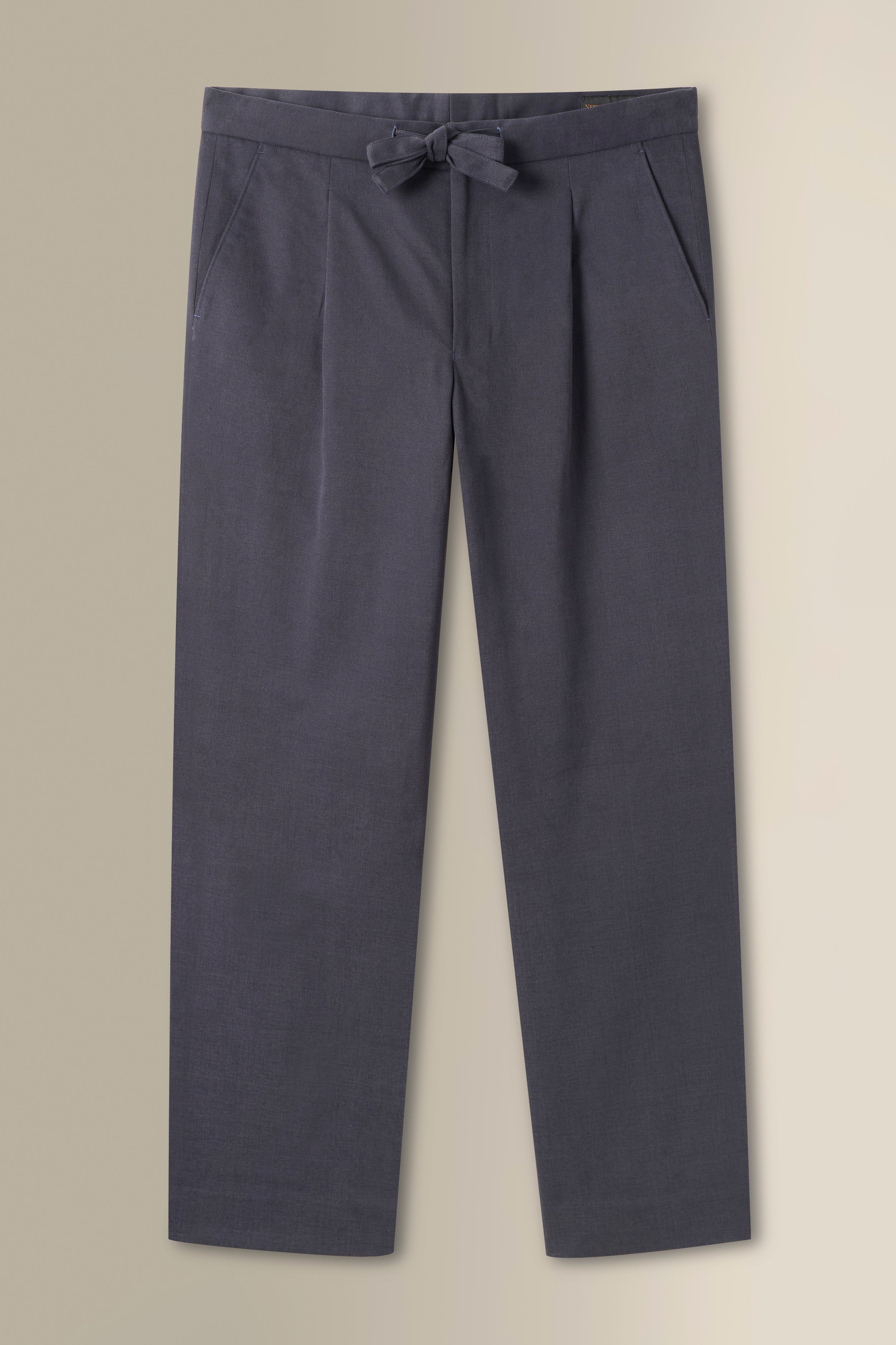 Navy Cotton Drawstring Trousers