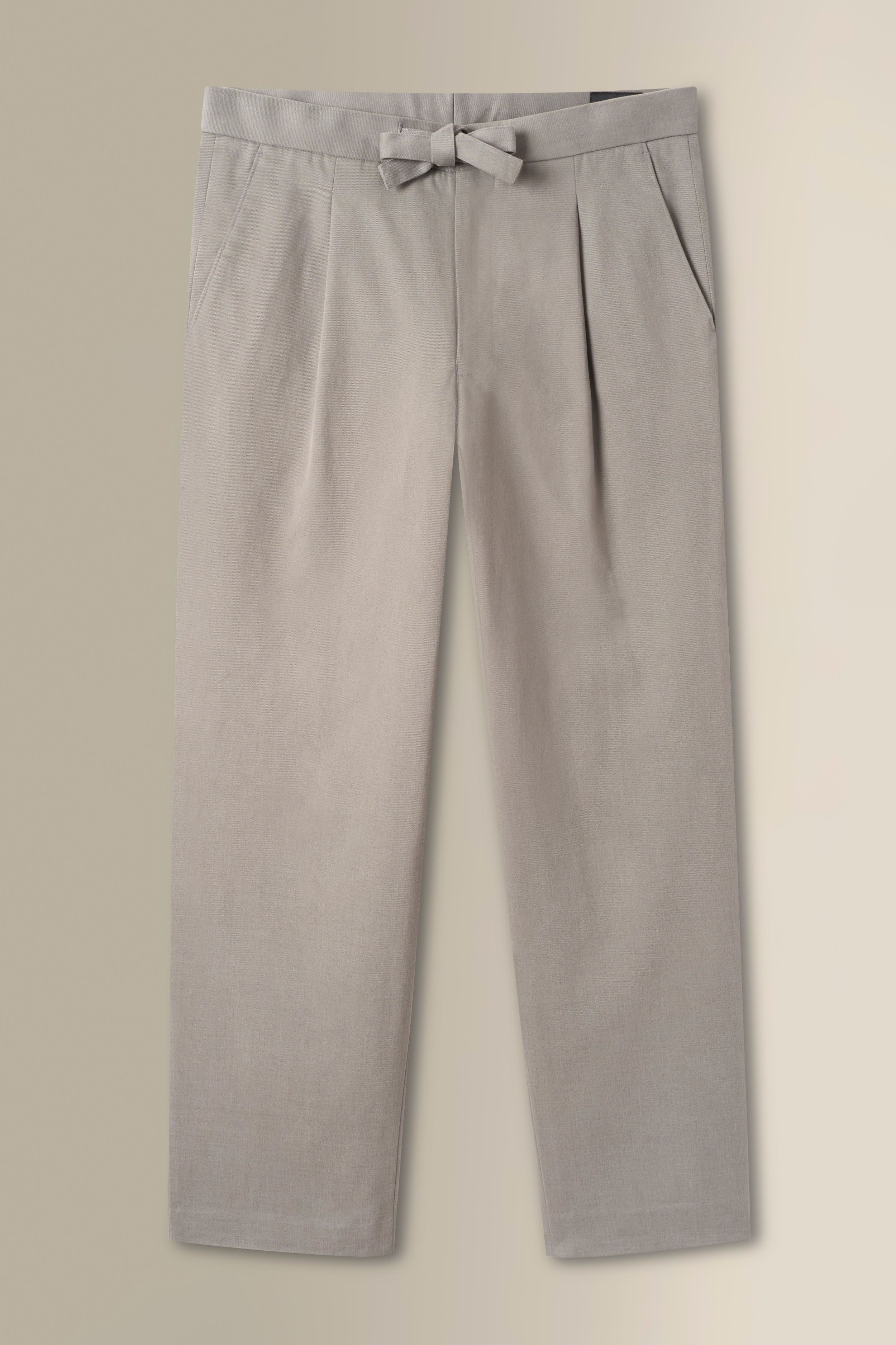 Khaki Cotton Drawstring Trousers