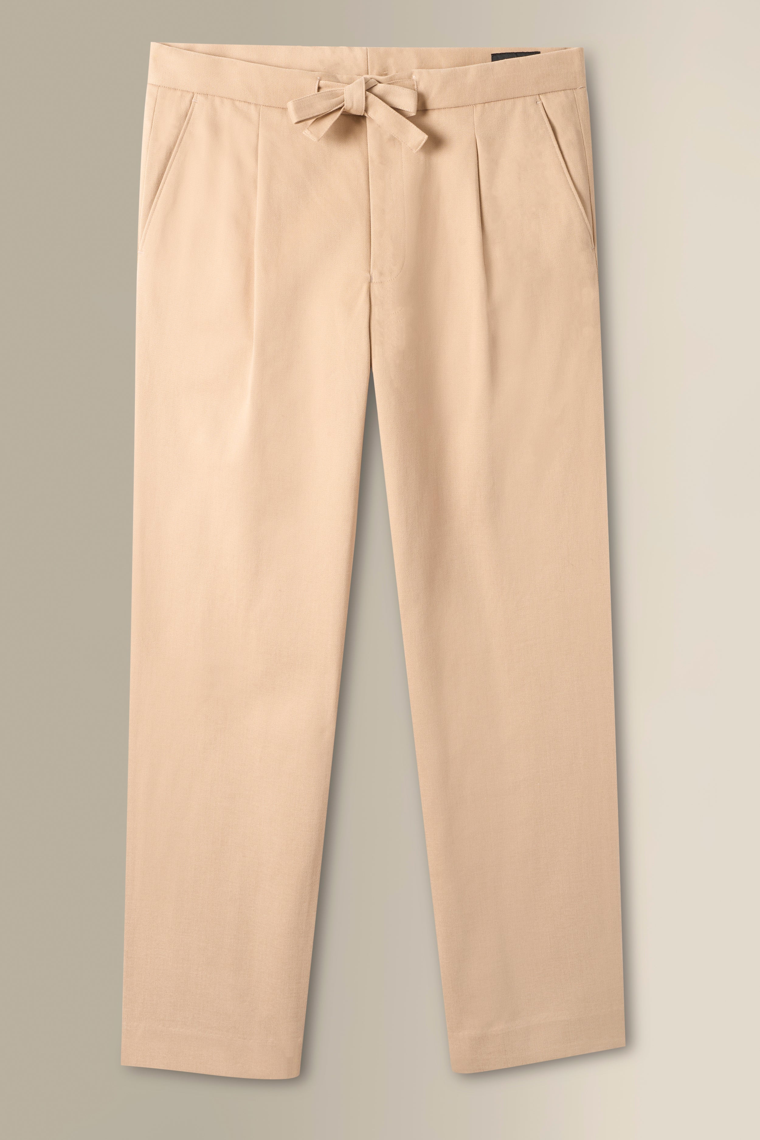 Sand Cotton Drawstring Trousers