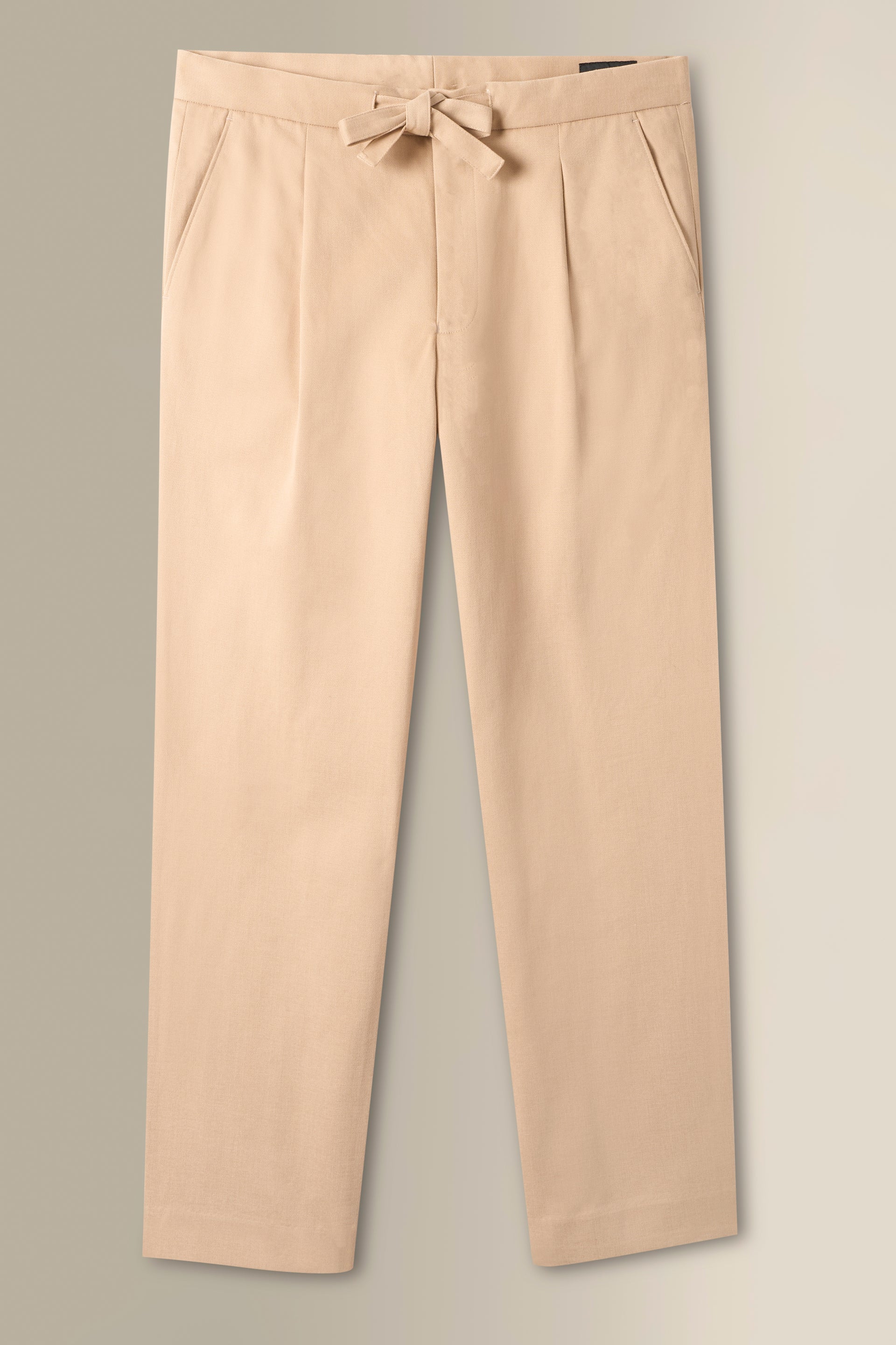 Sand Cotton Drawstring Trousers