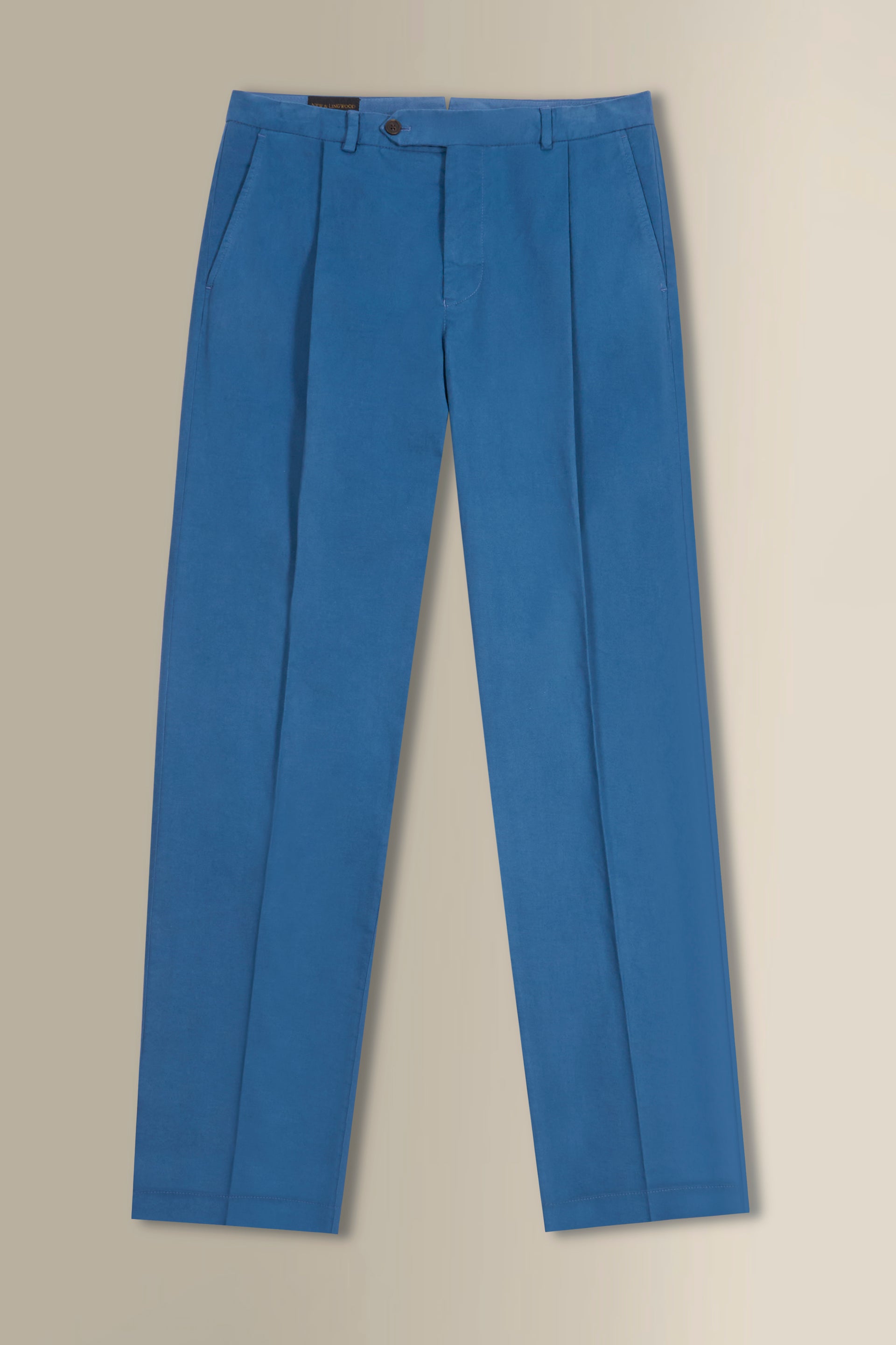 Blue Single Pleat Chinos