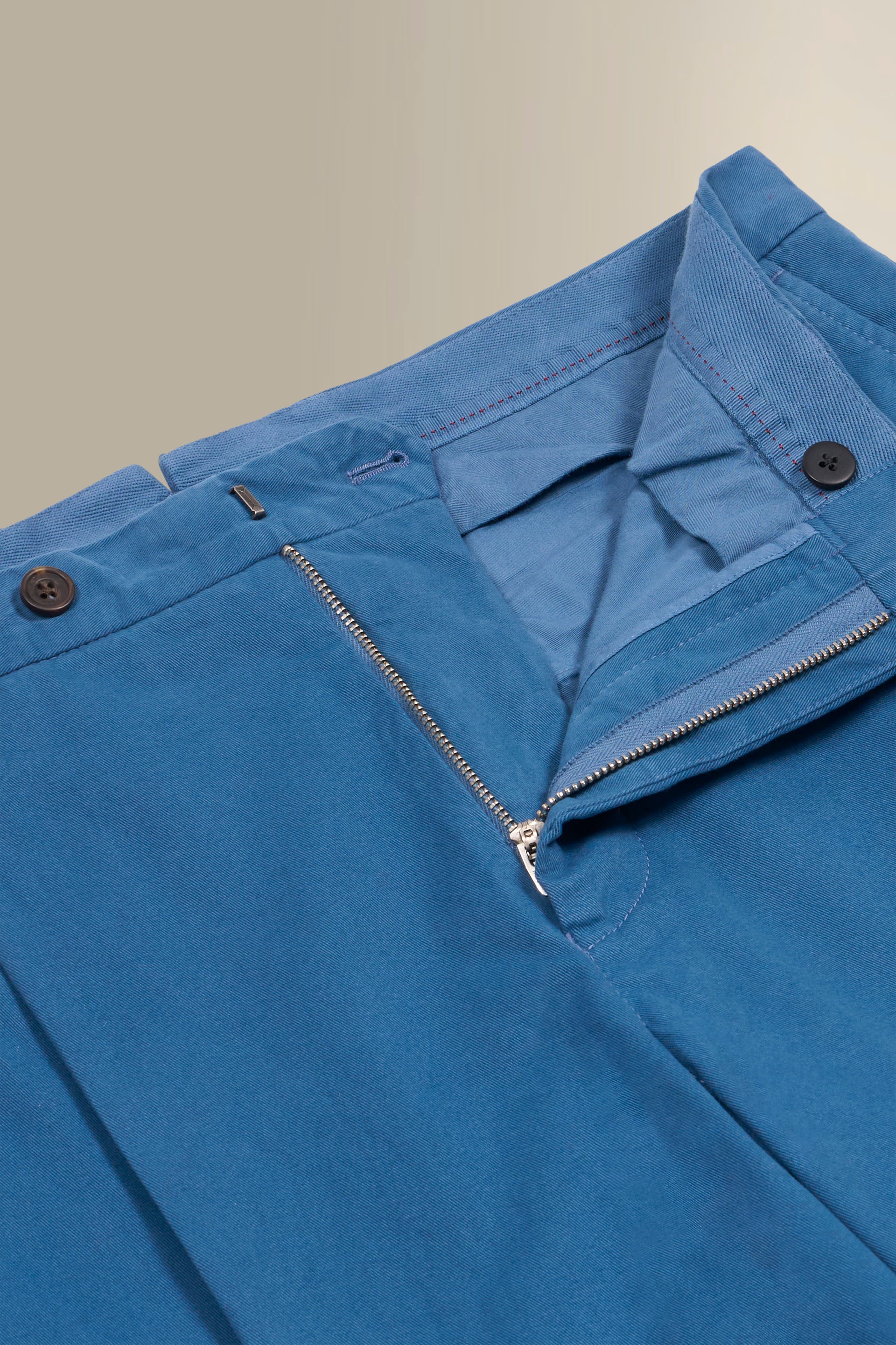 Blue Single Pleat Chinos