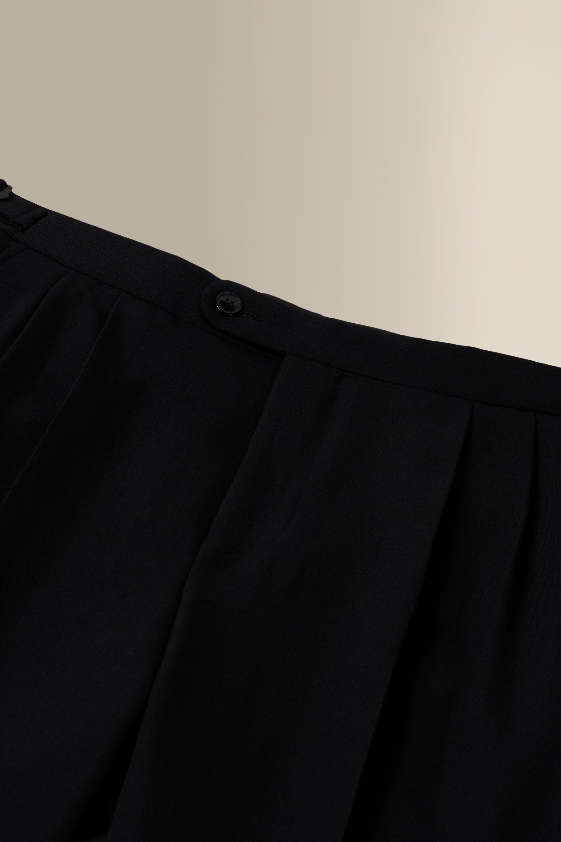 Black Double Pleat Barathea Trousers