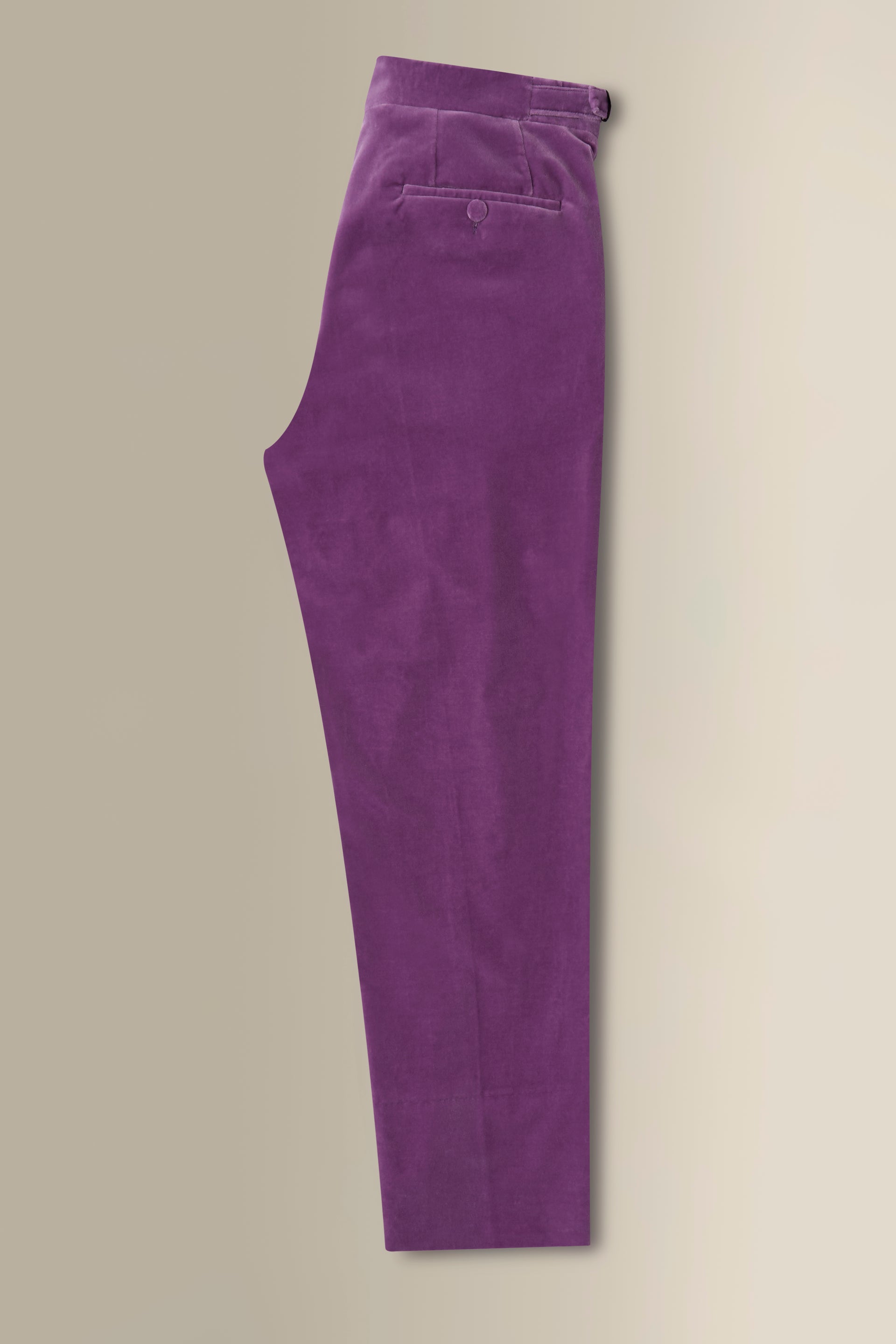 Lilac Single Pleat Velvet Trousers