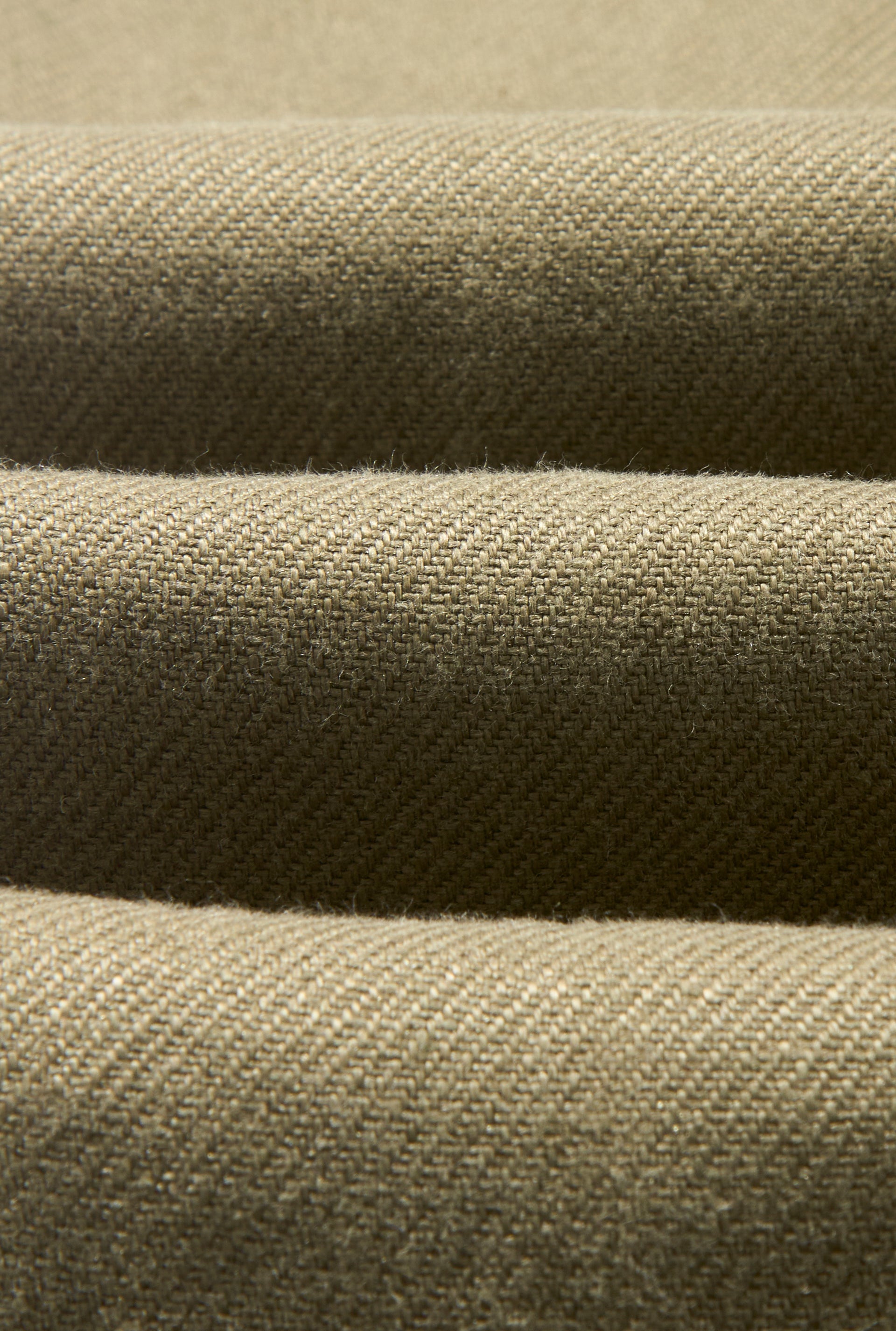 Green Single Pleat Linen Twill Trousers
