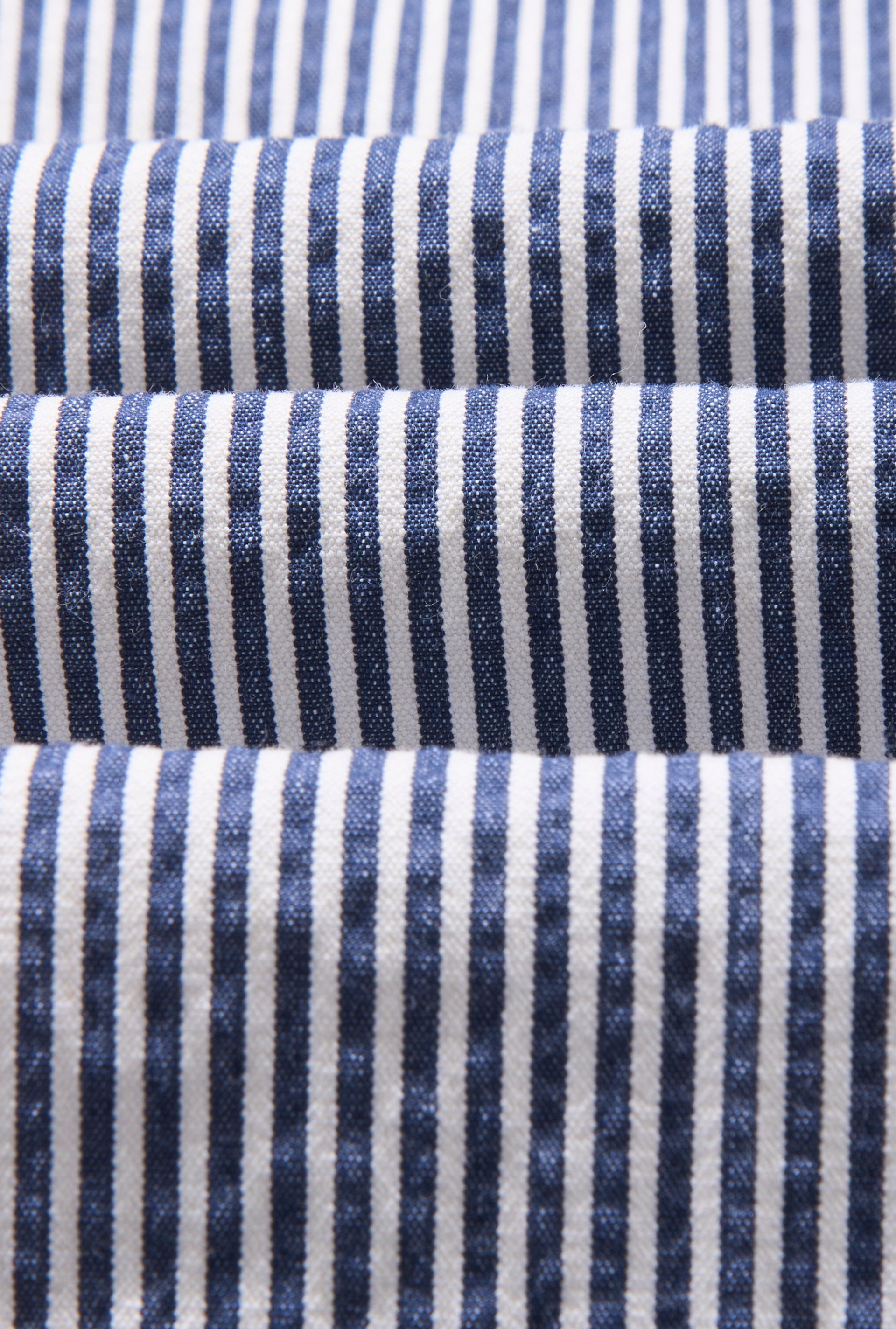 Navy & White Stripe Single Pleat Seersucker Trousers
