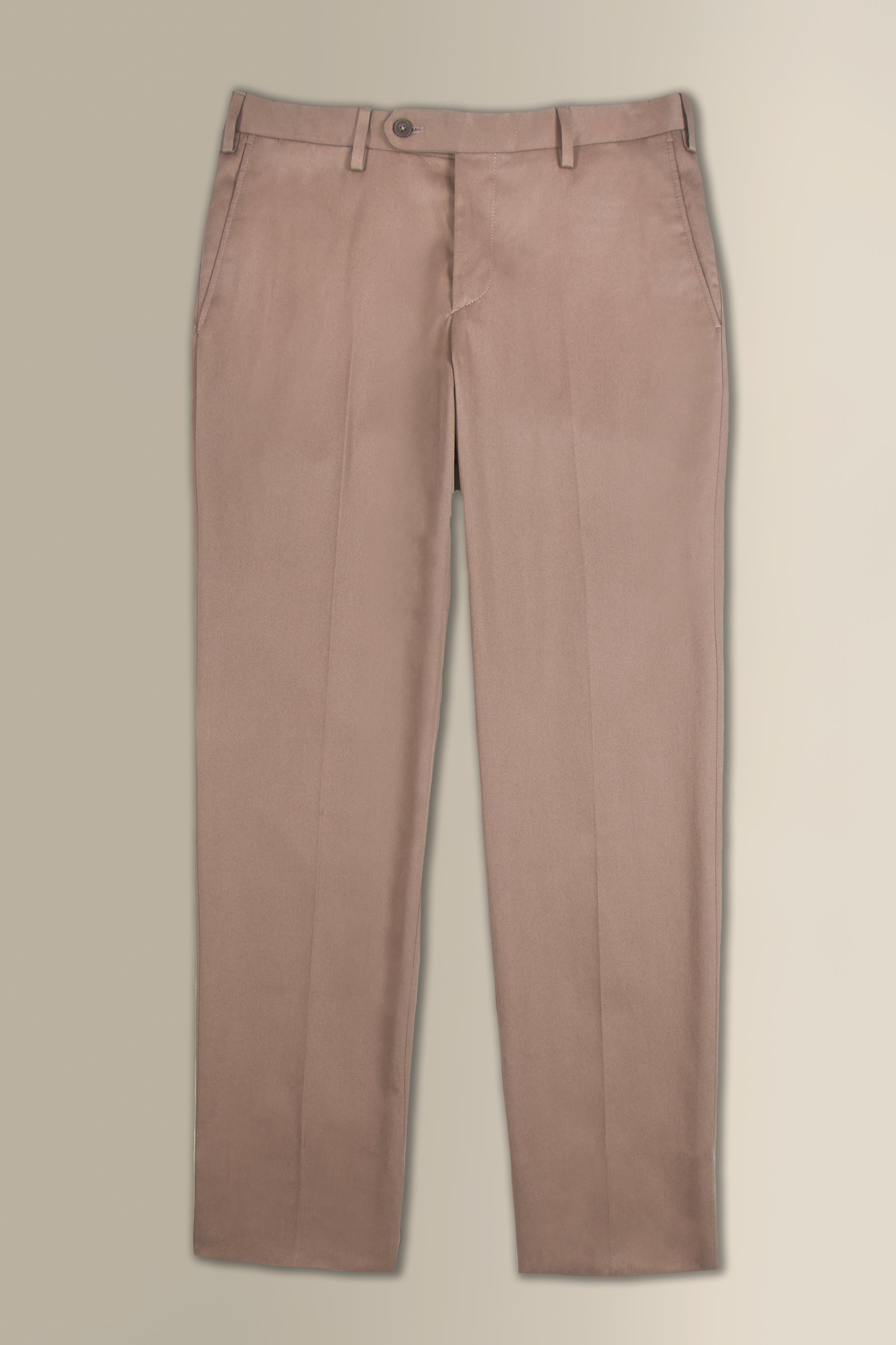 Khaki Flat Front Cotton Chinos