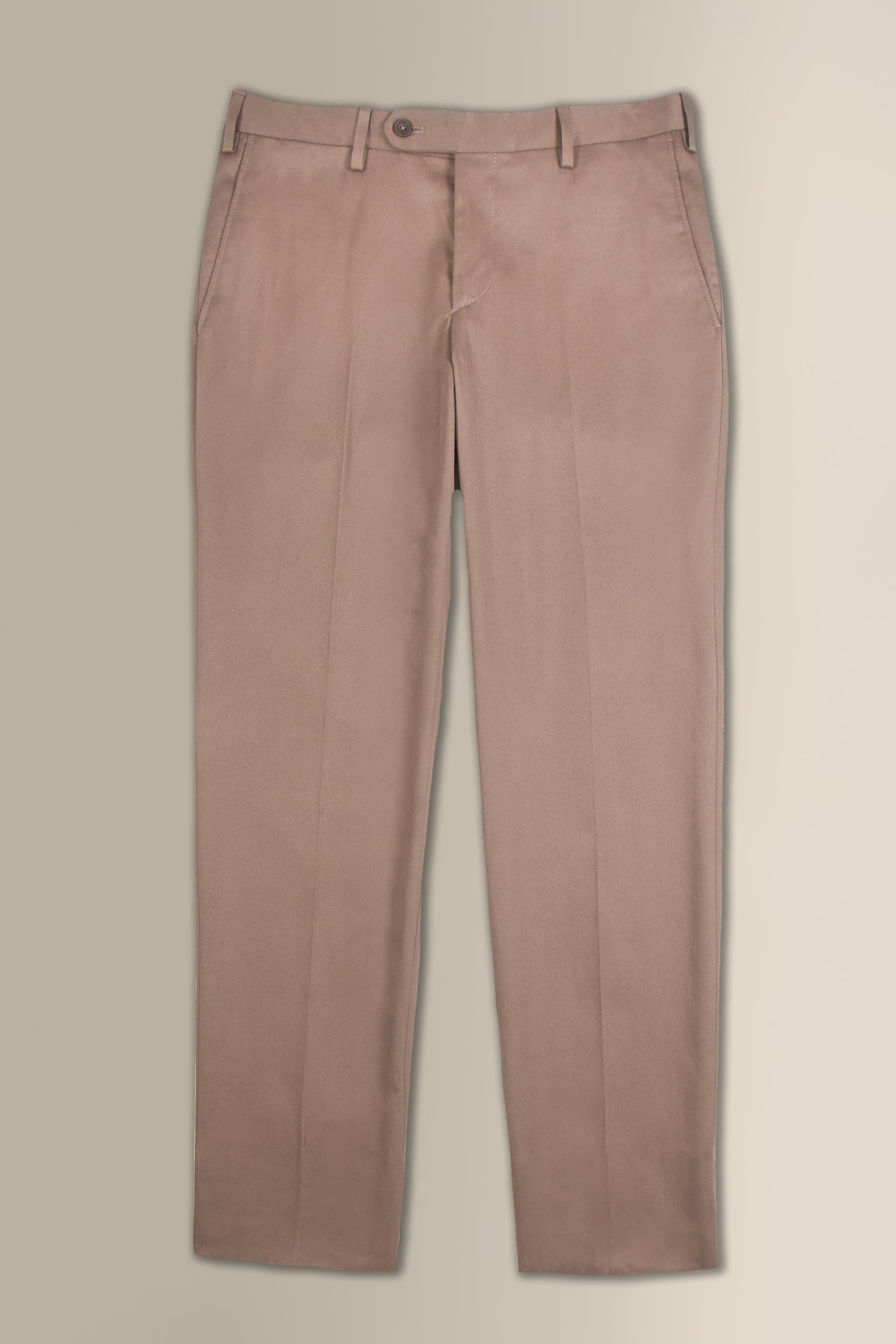 Khaki Flat Front Cotton Chinos