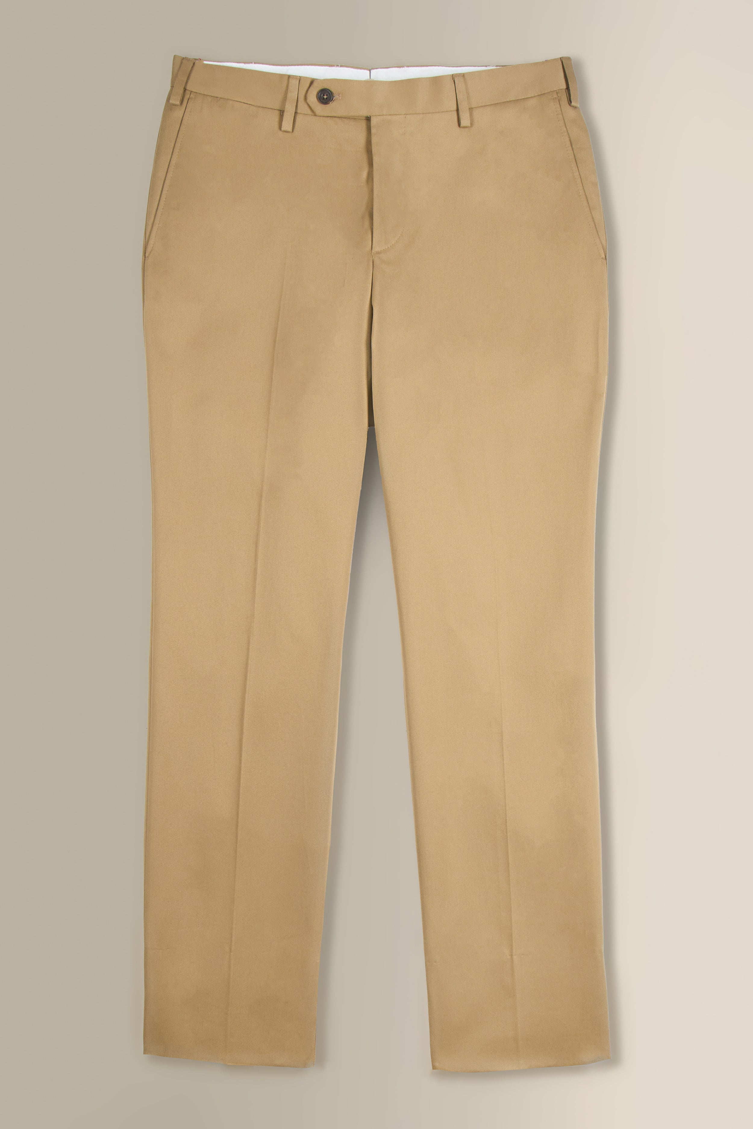 Olive Flat Front Cotton Chinos