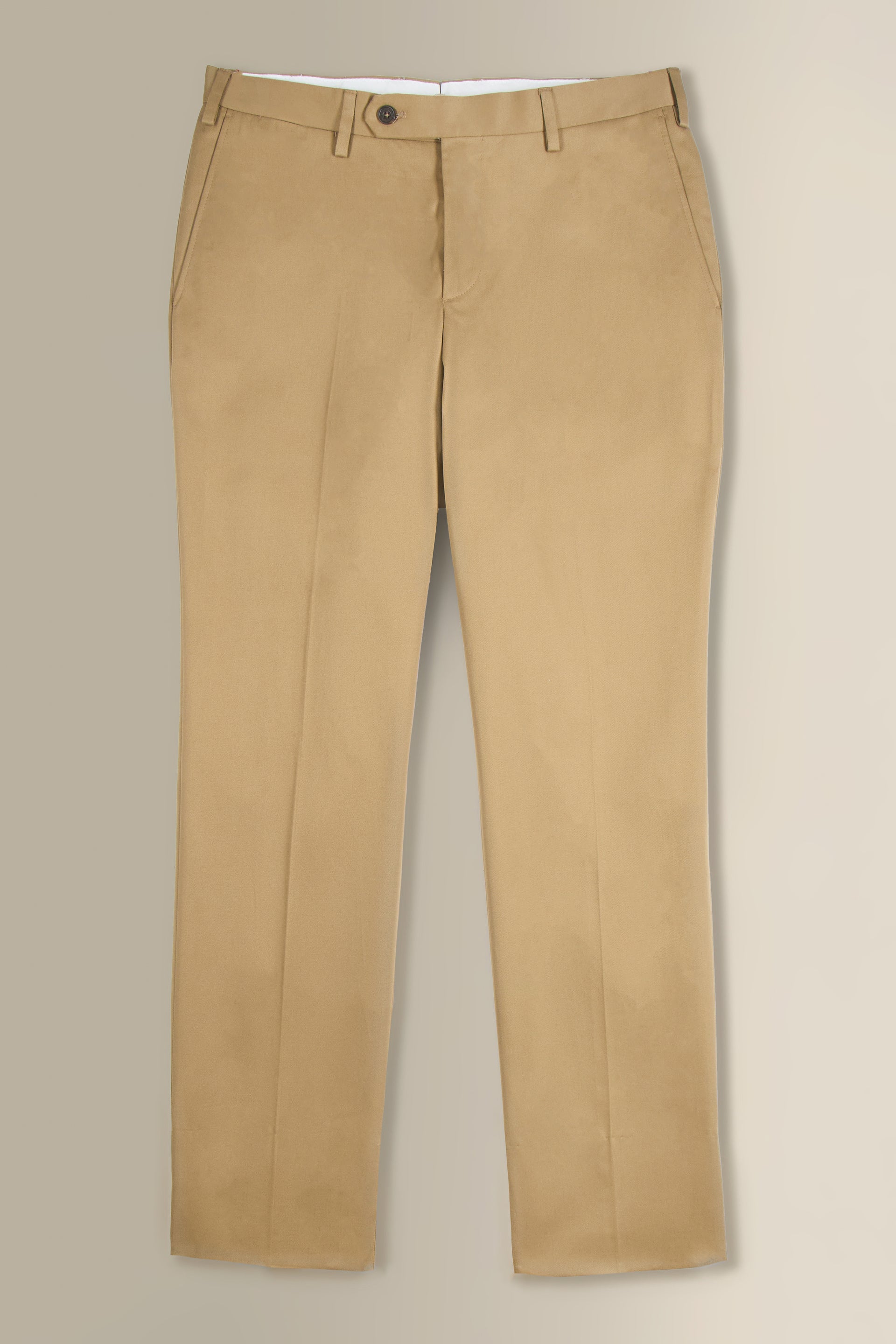 Olive Flat Front Cotton Chinos
