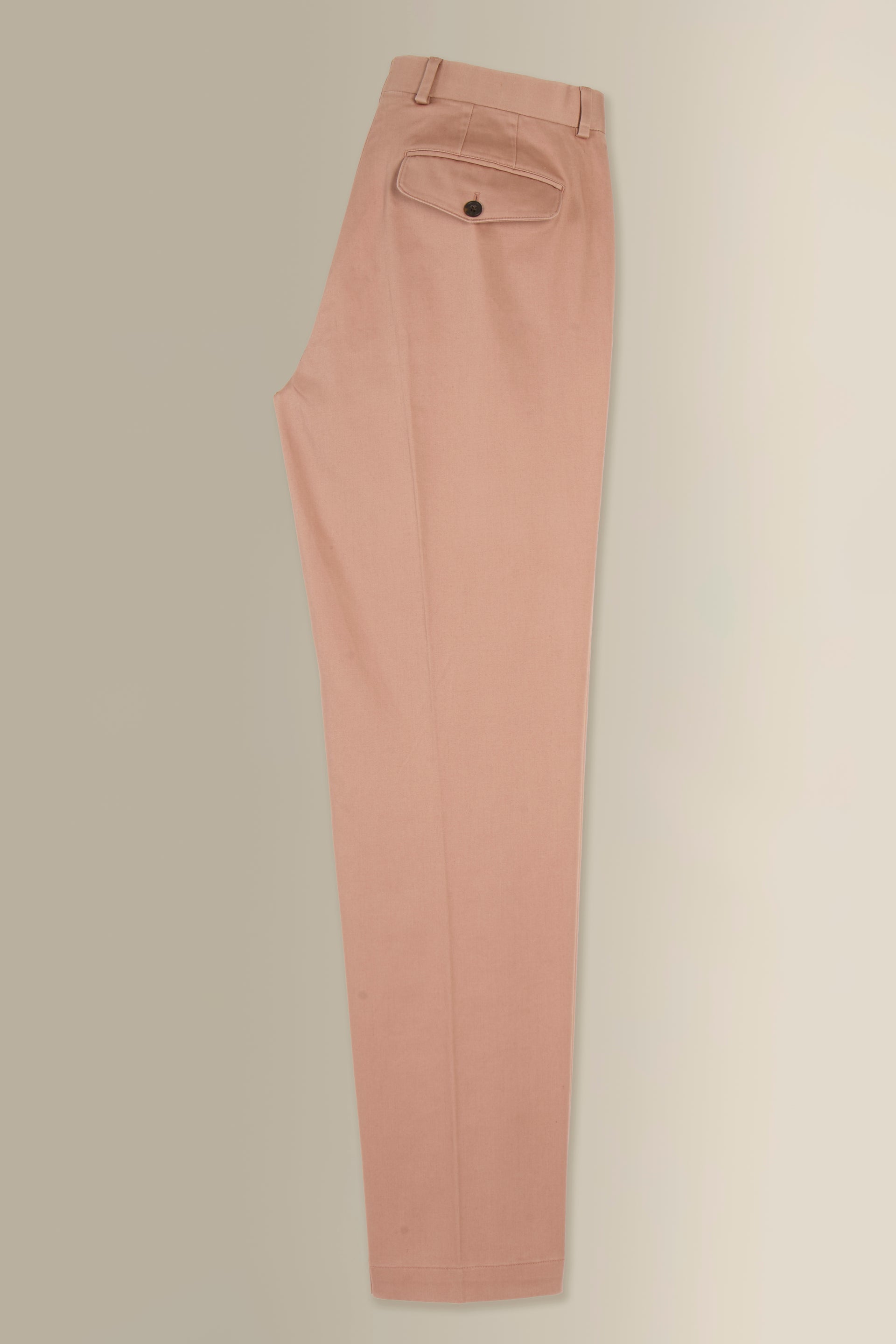 Pink Flat Front Garment Washed Chinos