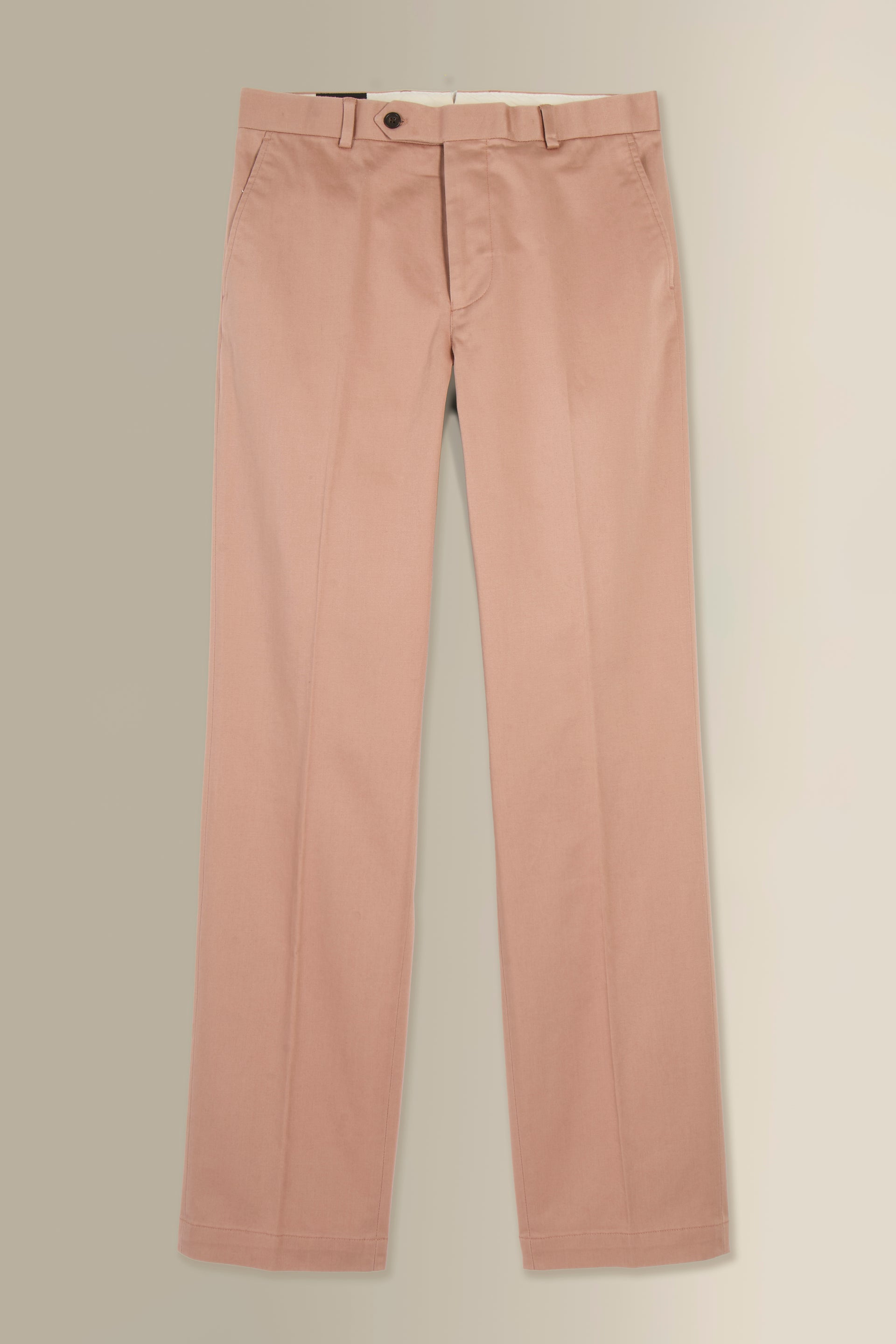 Pink Flat Front Garment Washed Chinos