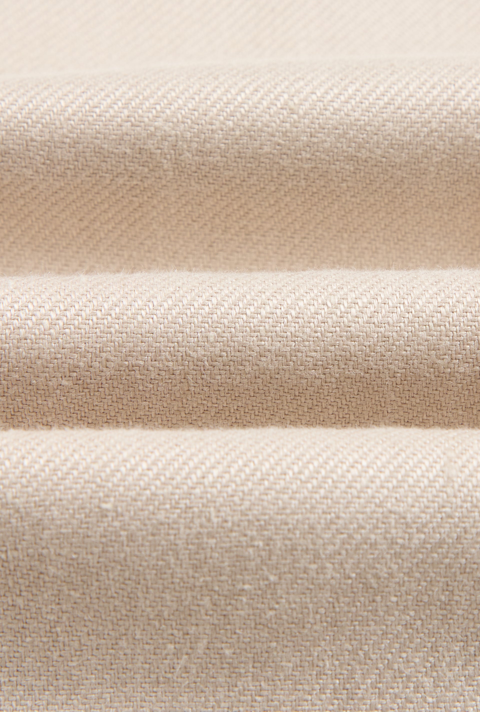 Cream Flat Front Linen Twill Trousers