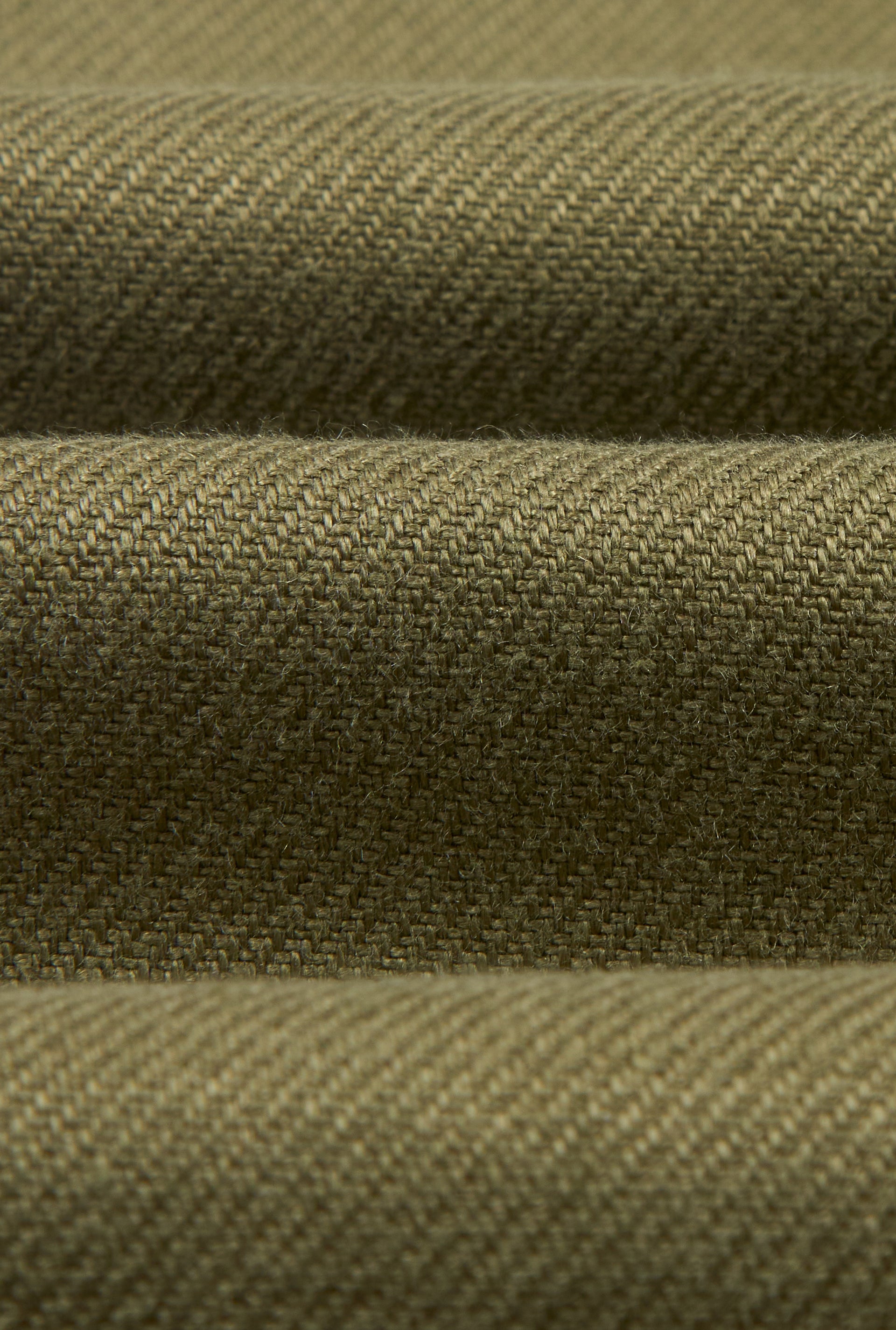 Green Flat Front Linen Twill Trousers