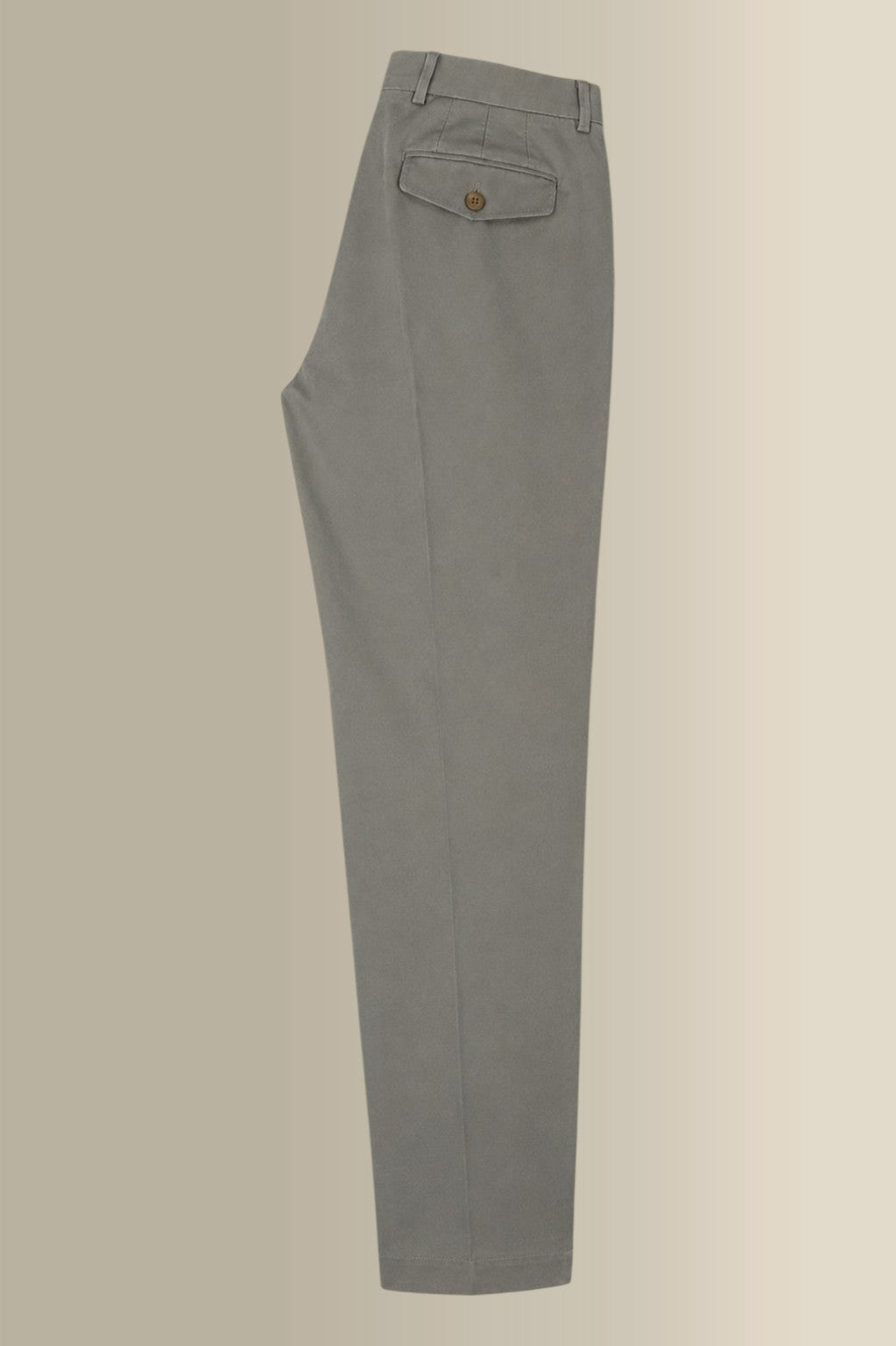 Grey Flat Front Garment Washed Chinos