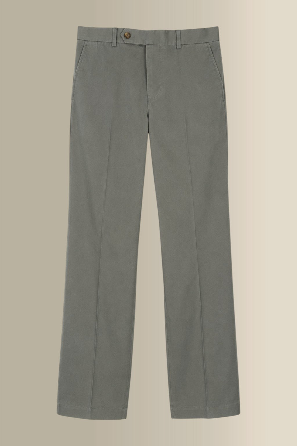 Grey Flat Front Garment Washed Chinos