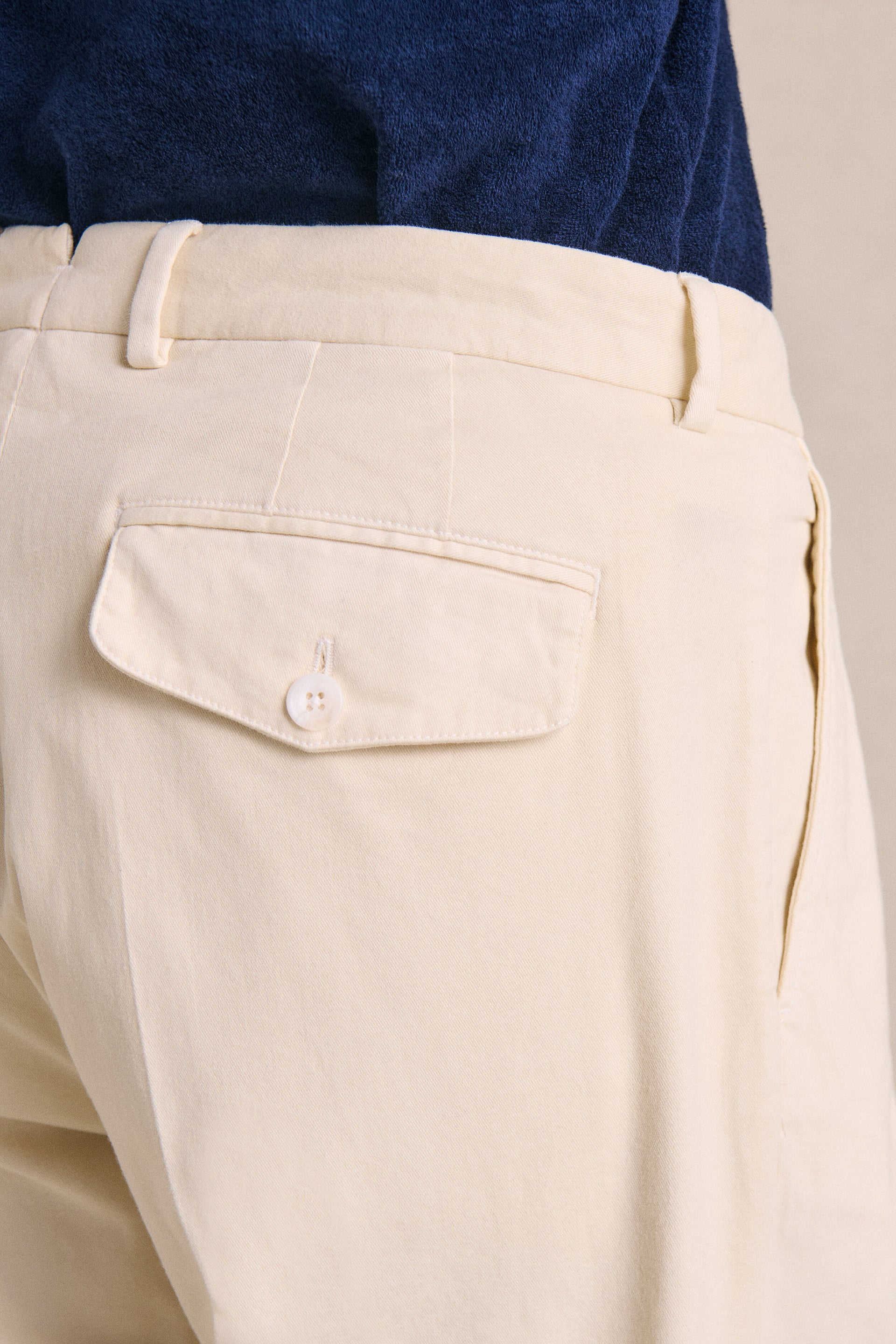 Ivory Single Pleat Chinos