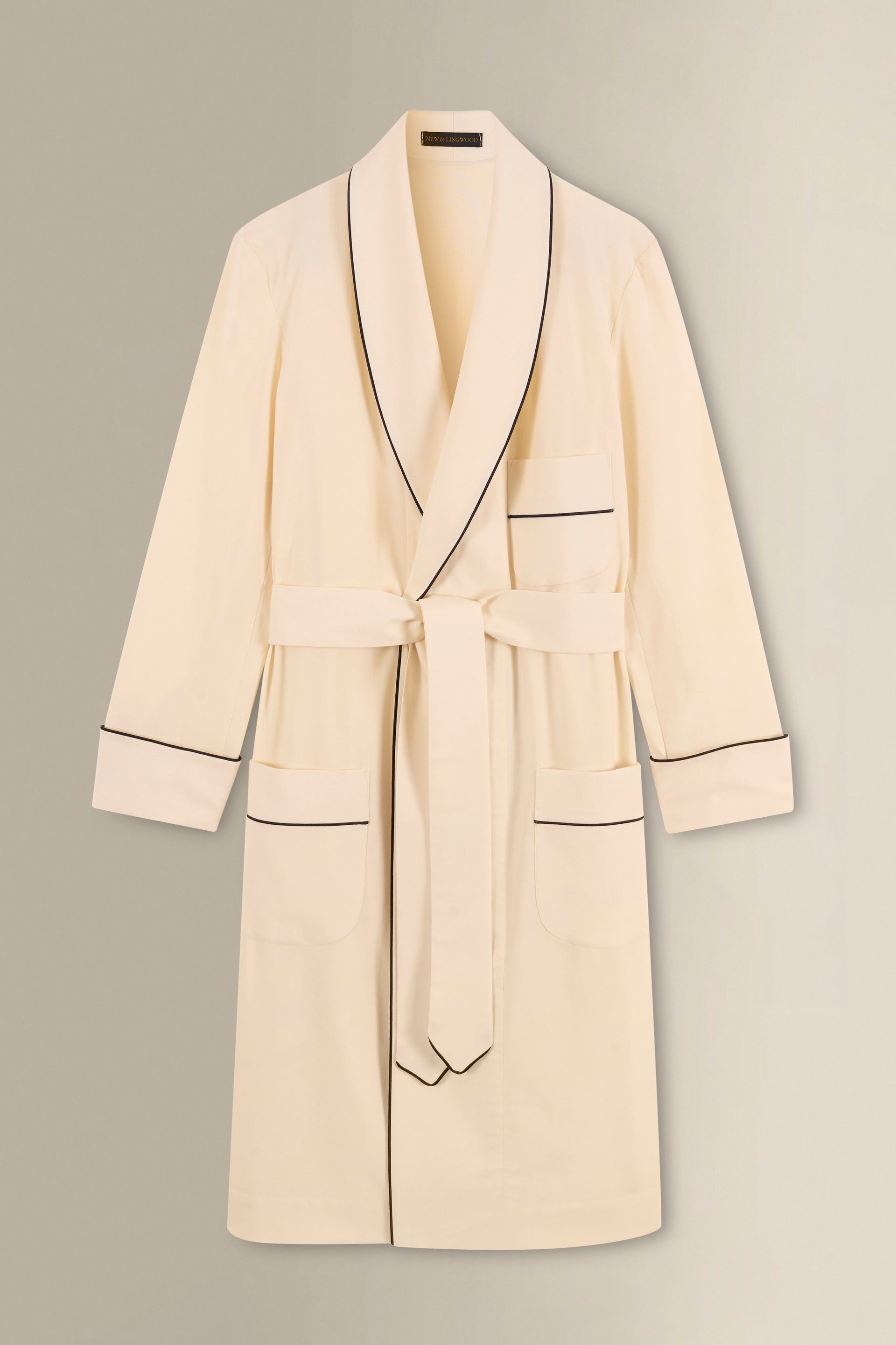 Cream Unlined Brushed Cotton Dressing Gown