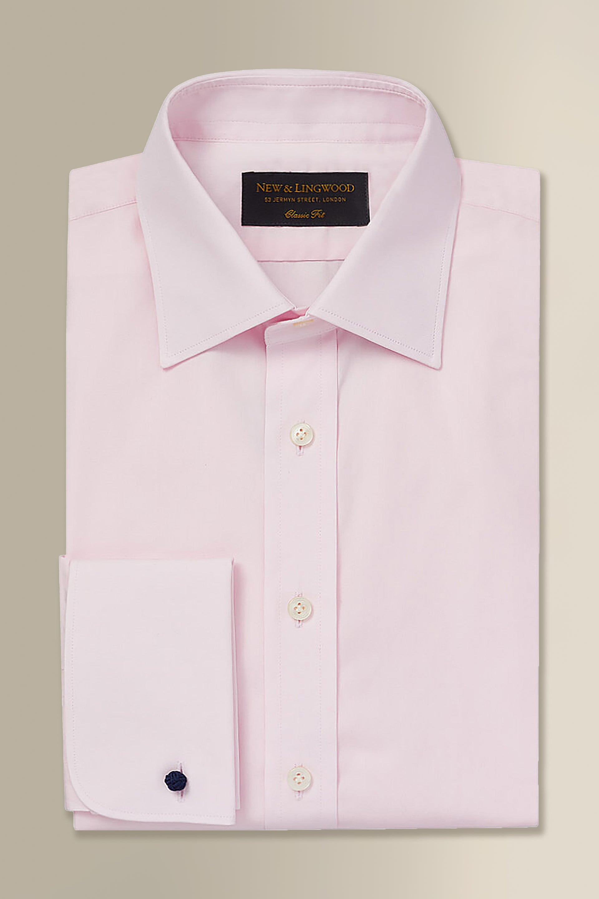 Pink St James' Collar Classic Fit Double Cuff Poplin Shirt