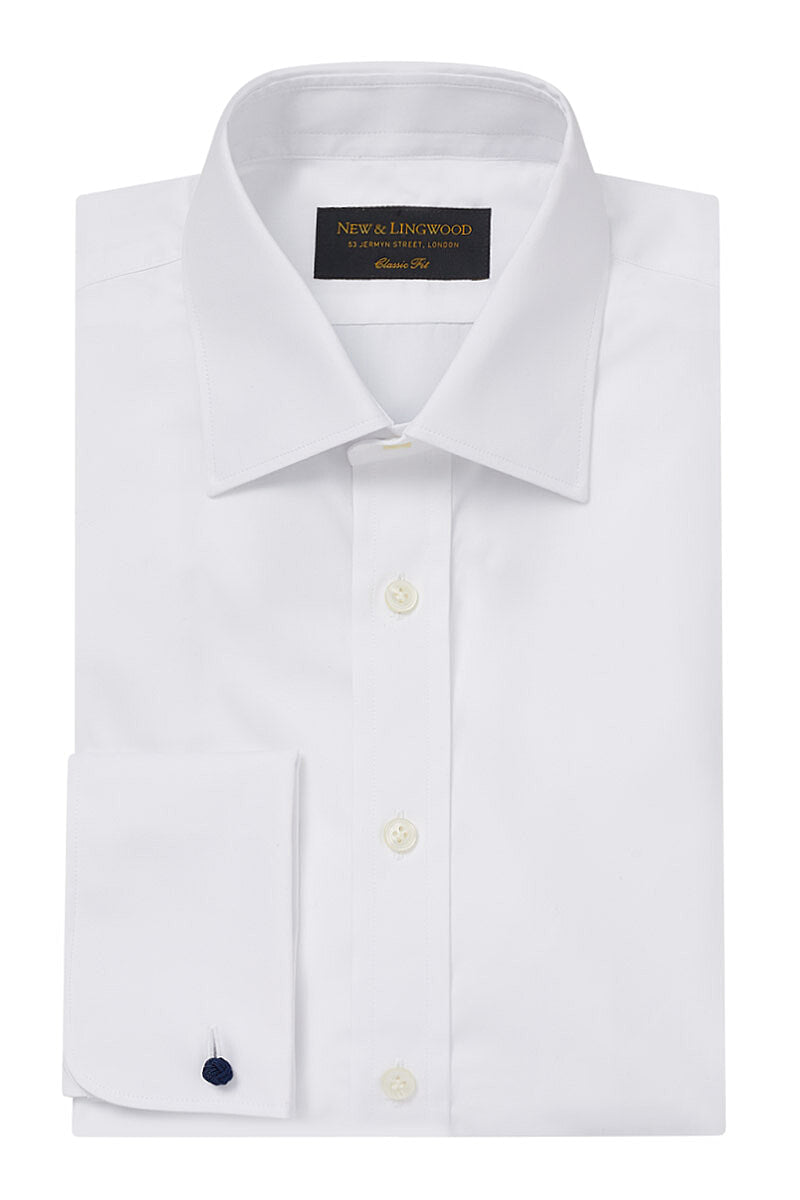 White Poplin St James's Collar Classic Fit Double Cuff Shirt